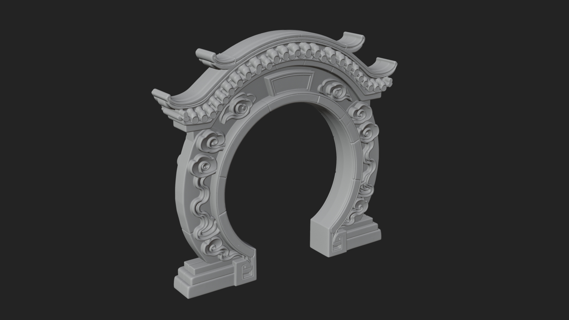 Cloud Scroll Arch Design 4 3D Print Model 3D Model