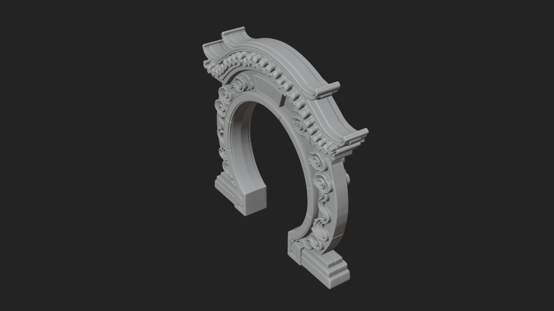 Cloud Scroll Arch Design 4 3D Print Model 3D Model