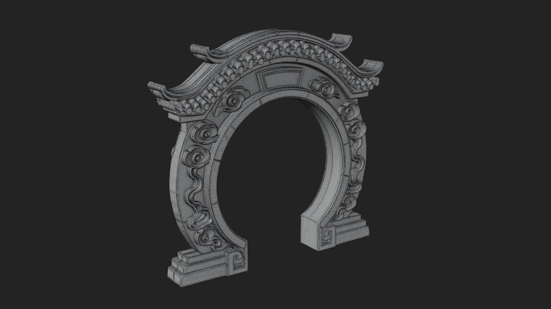 Cloud Scroll Arch Design 4 3D Print Model 3D Model