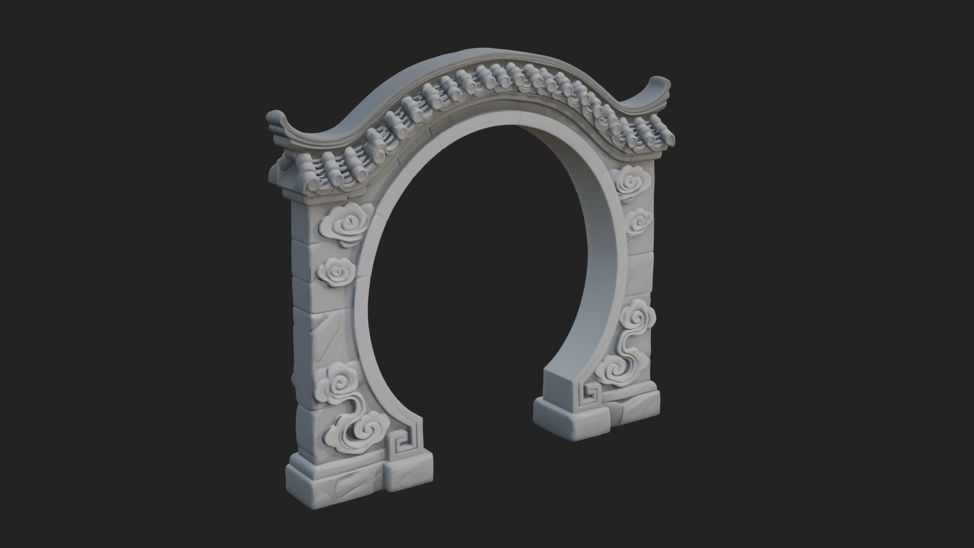Cloud Scroll Arch Design 5 3D Print Model 3D Model