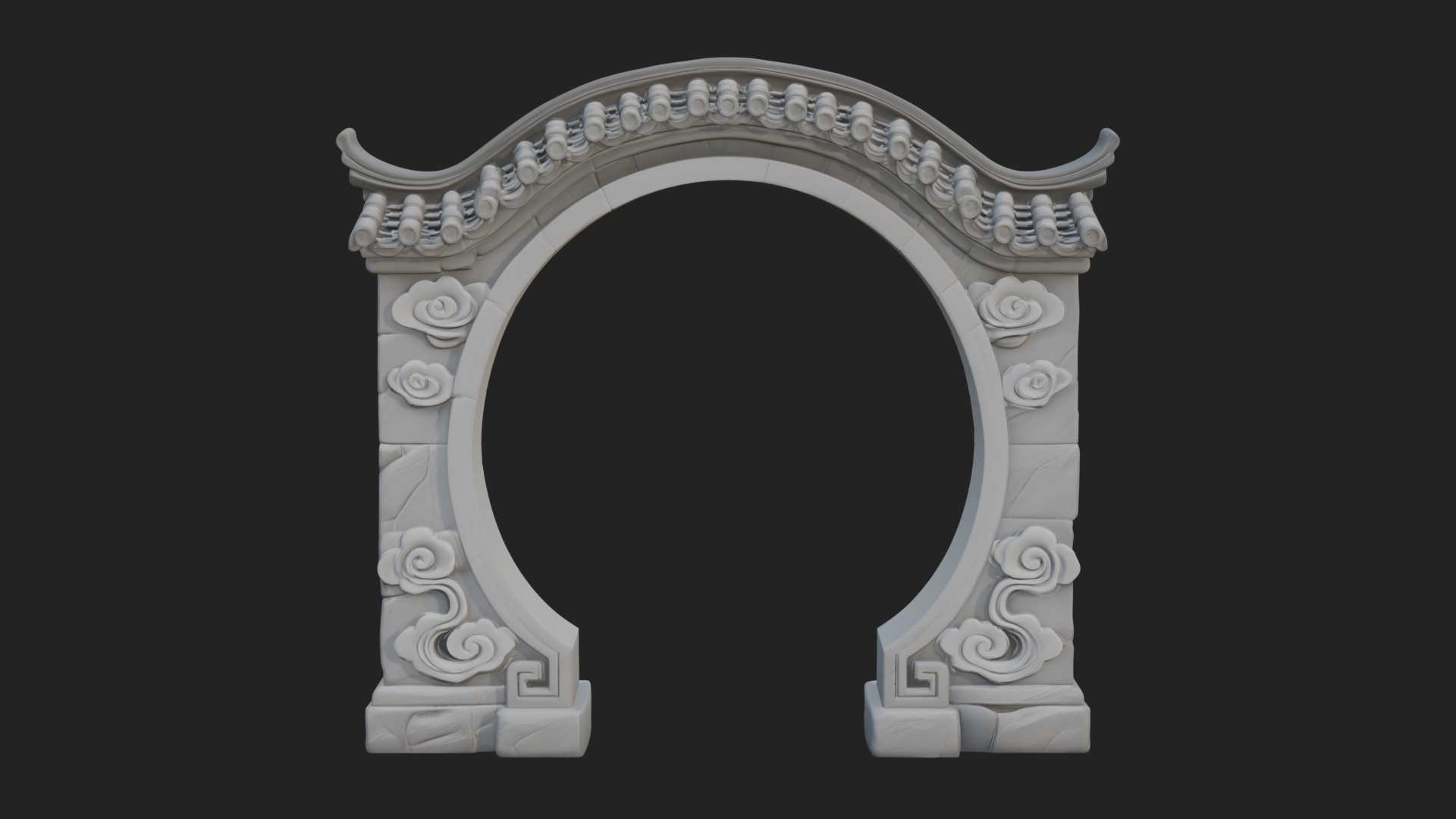 Cloud Scroll Arch Design 5 3D Print Model 3D Model