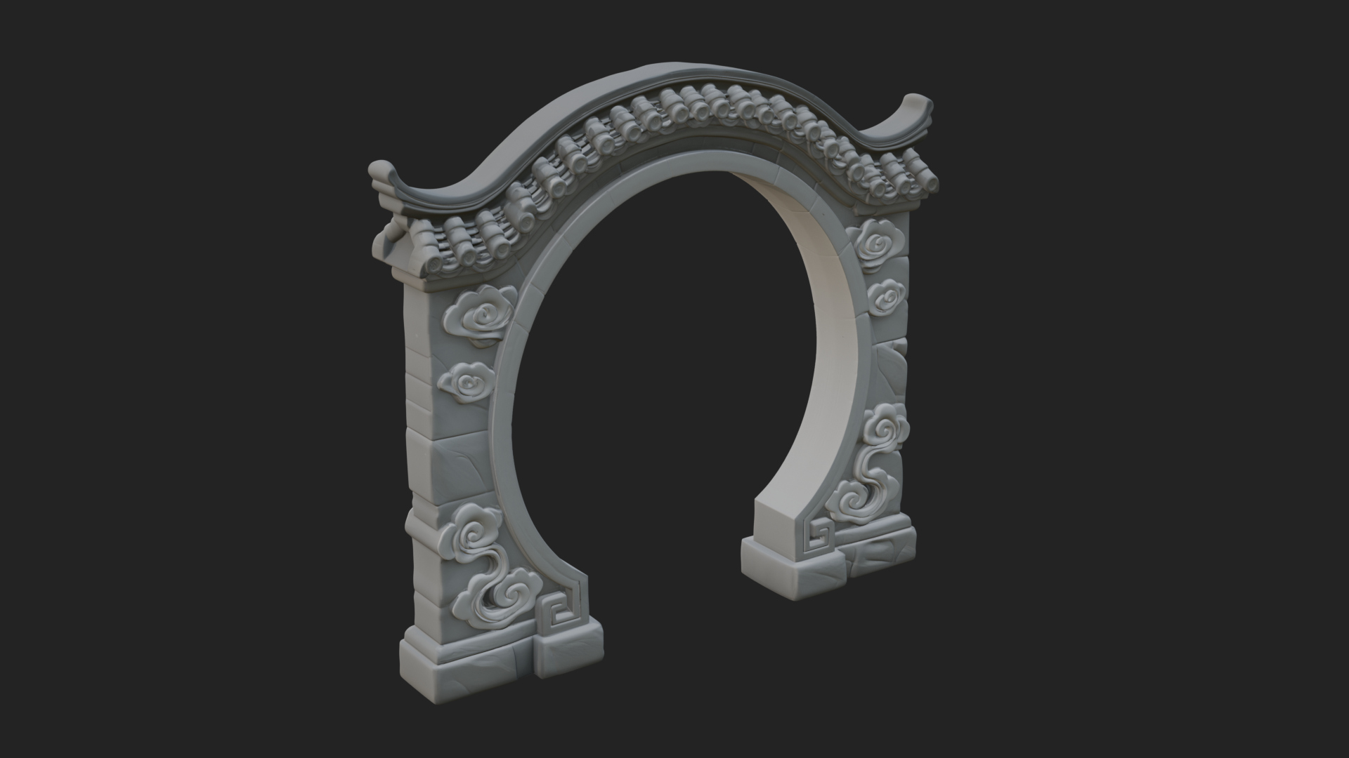 Cloud Scroll Arch Design 5 3D Print Model 3D Model