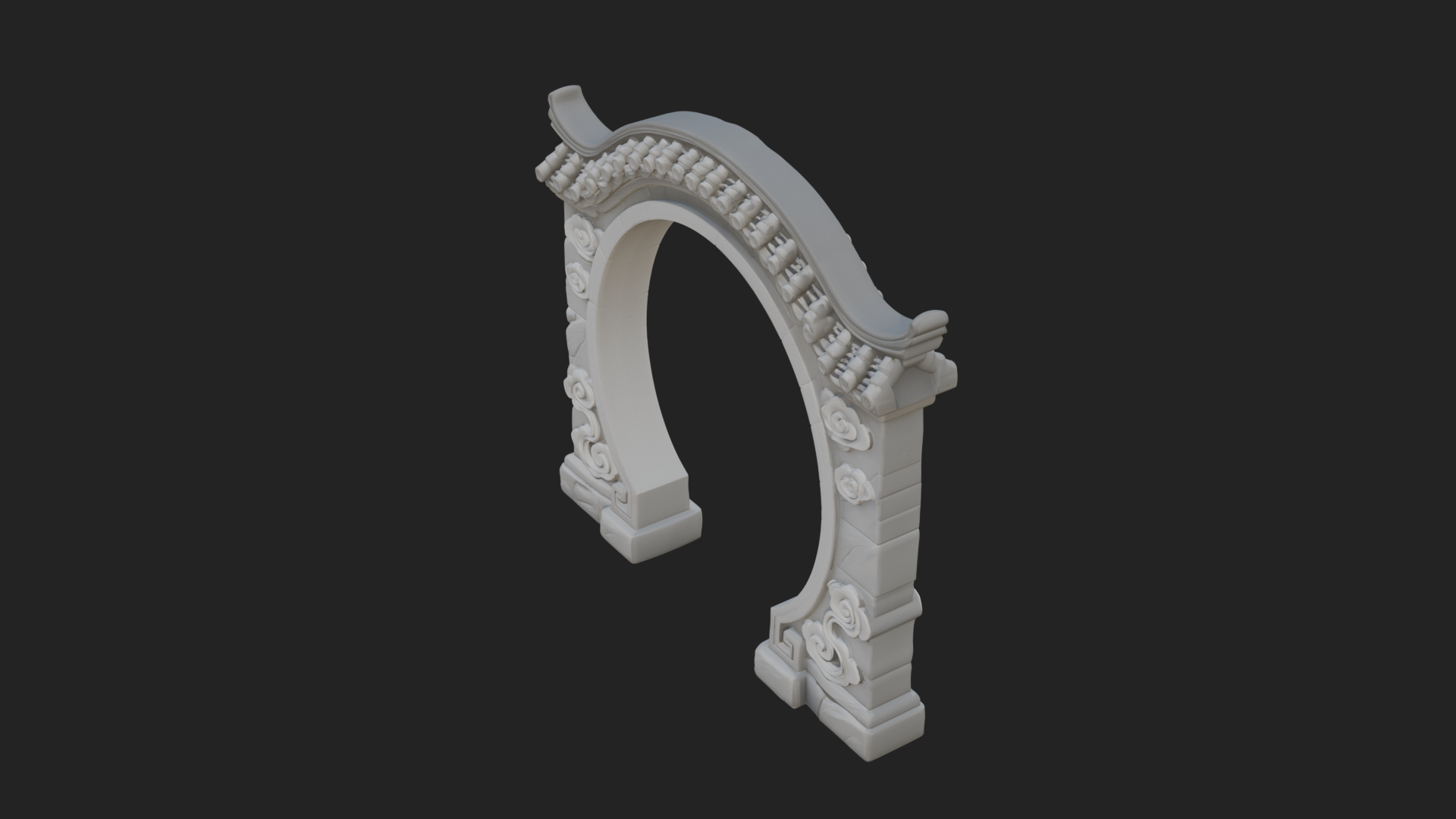 Cloud Scroll Arch Design 5 3D Print Model 3D Model