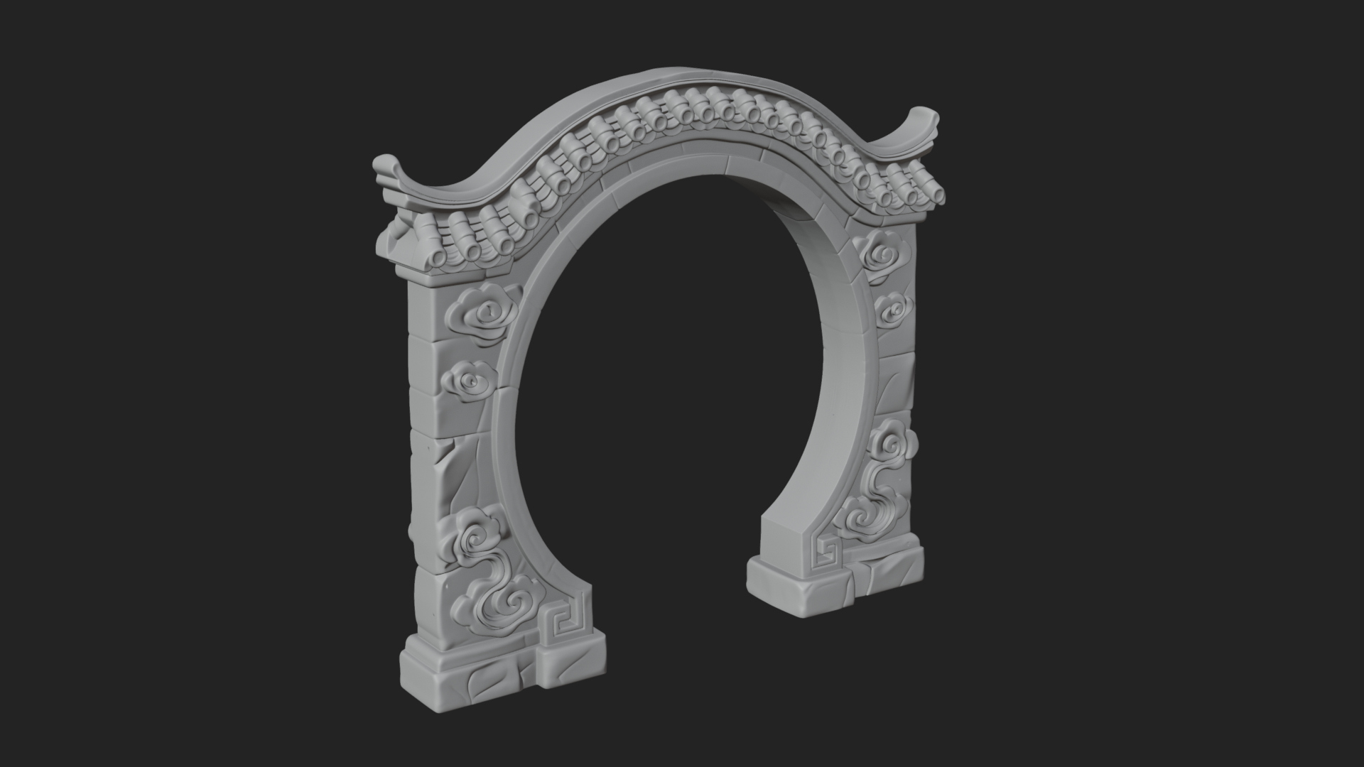 Cloud Scroll Arch Design 5 3D Print Model 3D Model