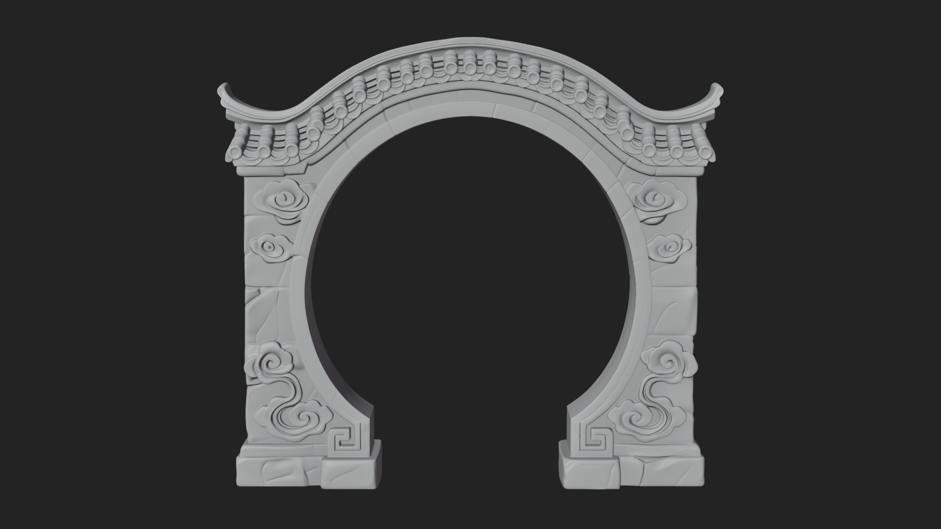 Cloud Scroll Arch Design 5 3D Print Model 3D Model