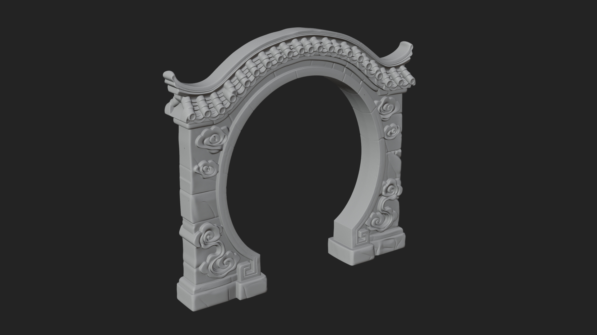 Cloud Scroll Arch Design 5 3D Print Model 3D Model