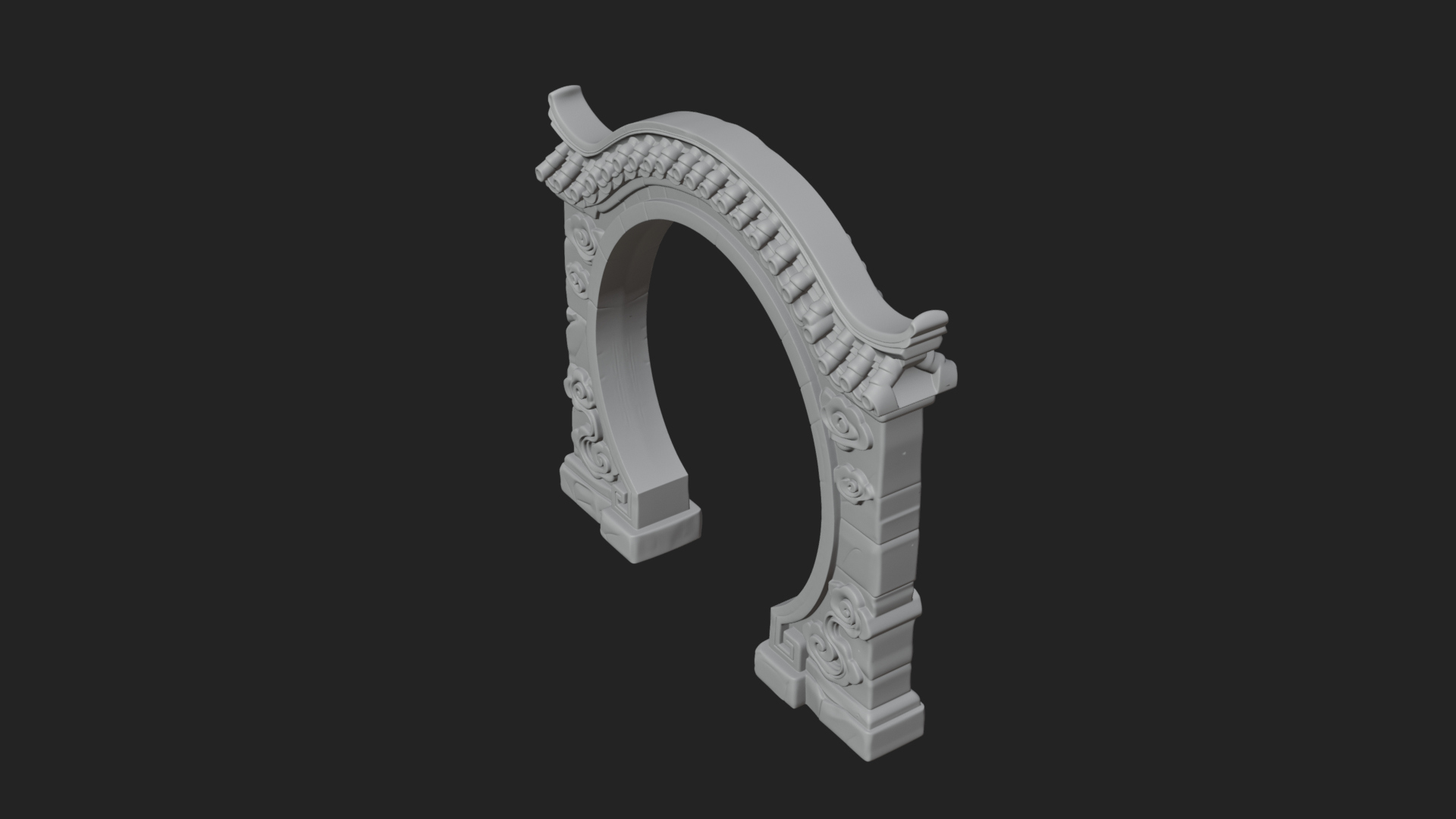 Cloud Scroll Arch Design 5 3D Print Model 3D Model