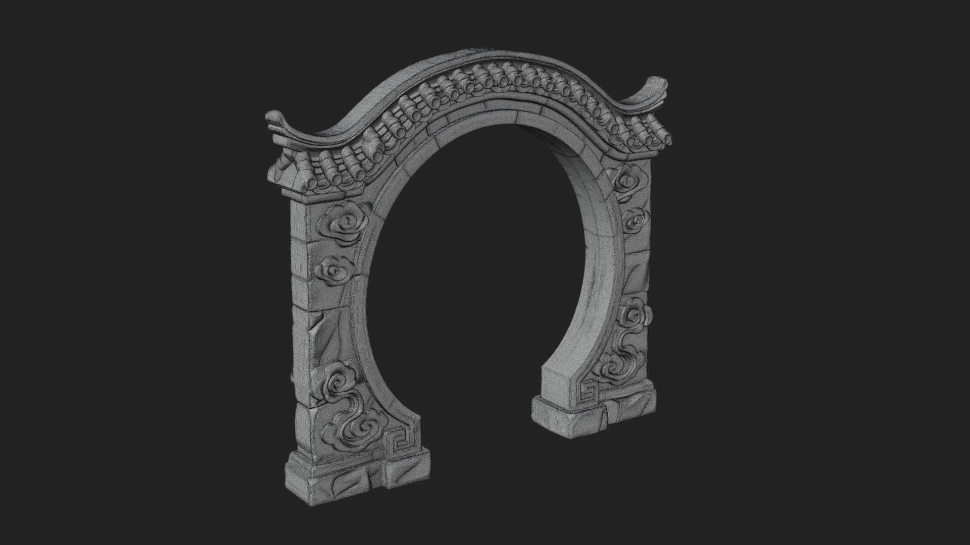 Cloud Scroll Arch Design 5 3D Print Model 3D Model