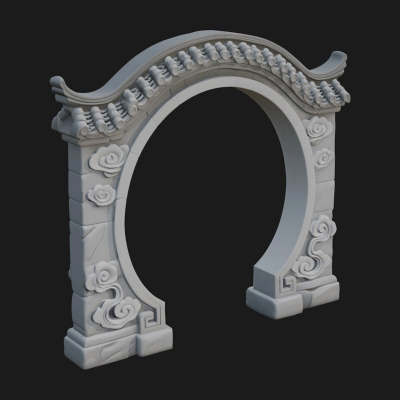 Cloud Scroll Arch Design 5 3D Print Model