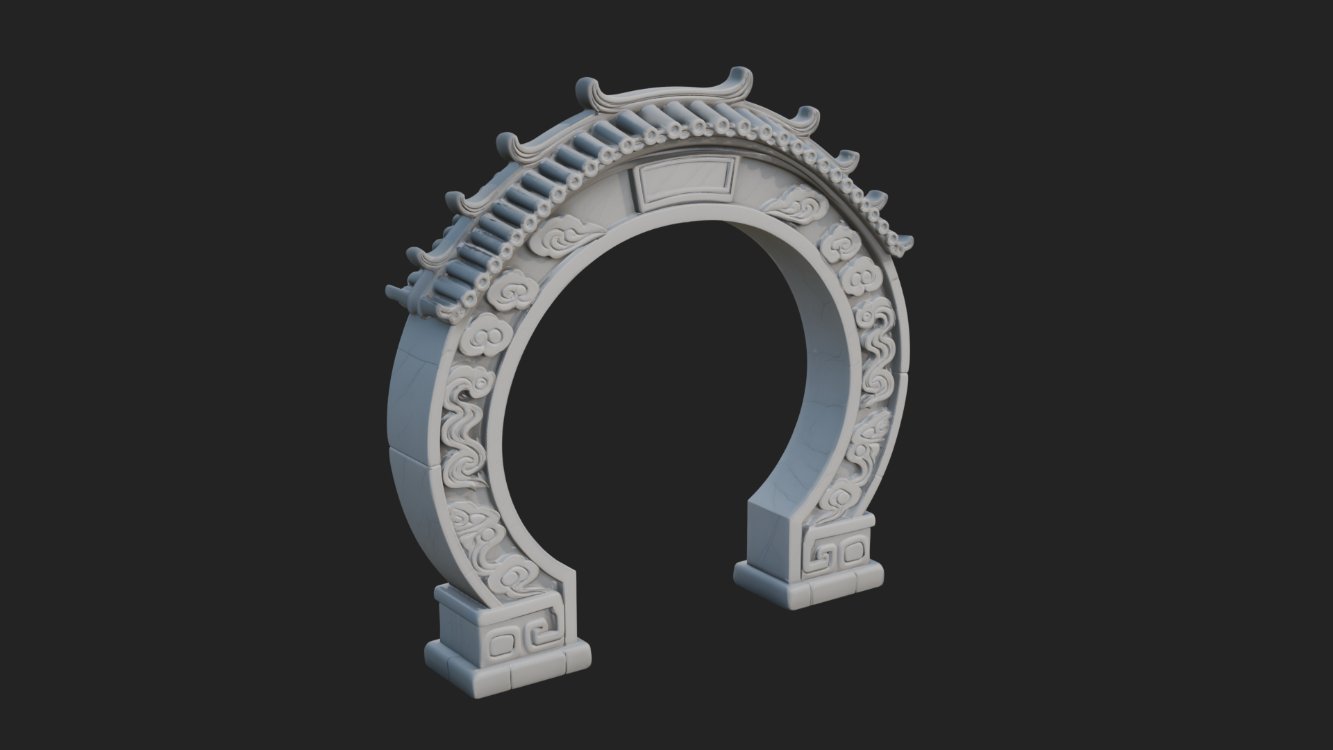 Cloud Scroll Arch Design 6 3D Print Model 3D Model