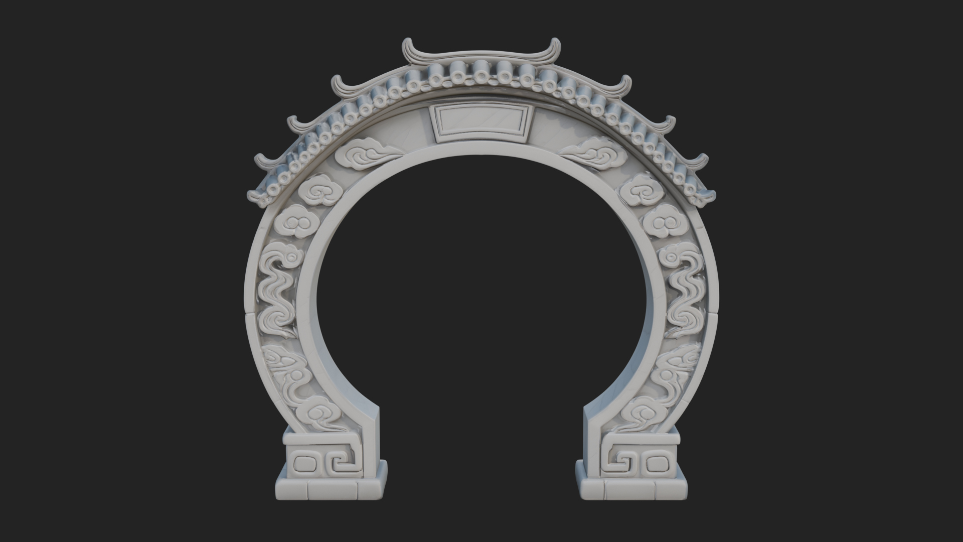 Cloud Scroll Arch Design 6 3D Print Model 3D Model