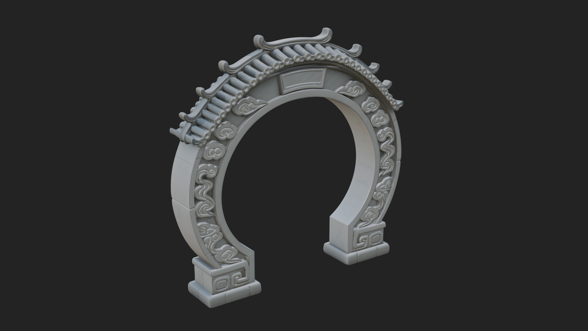 Cloud Scroll Arch Design 6 3D Print Model 3D Model