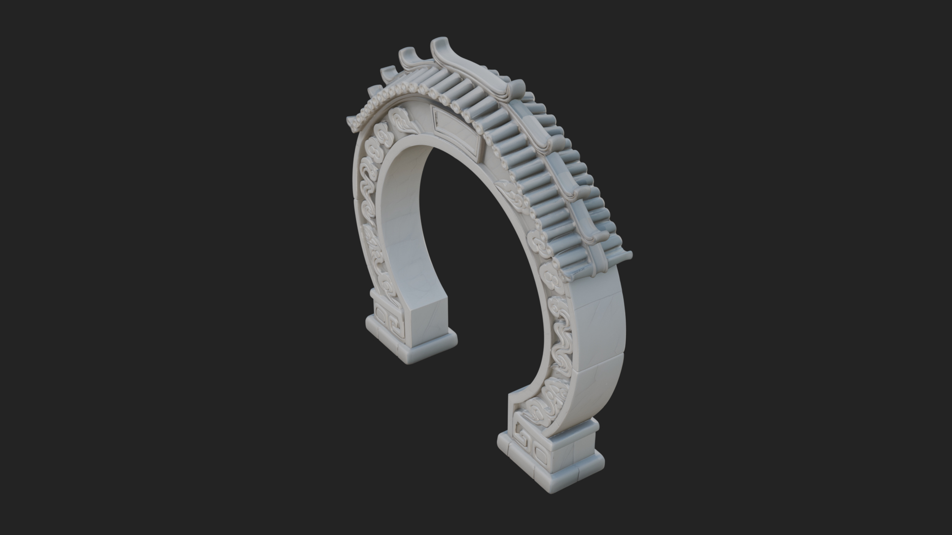 Cloud Scroll Arch Design 6 3D Print Model 3D Model