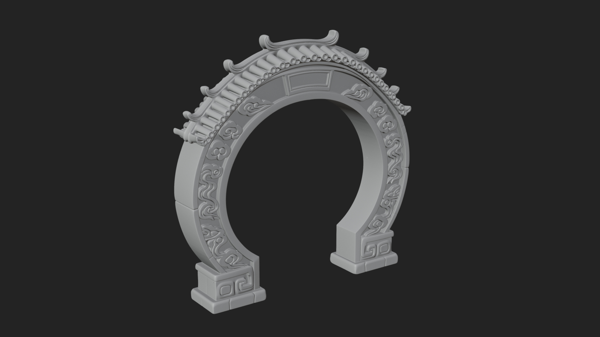 Cloud Scroll Arch Design 6 3D Print Model 3D Model