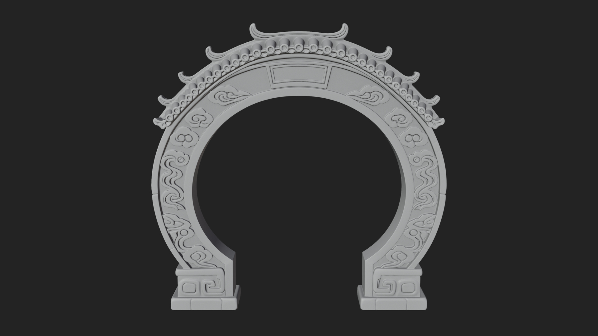 Cloud Scroll Arch Design 6 3D Print Model 3D Model