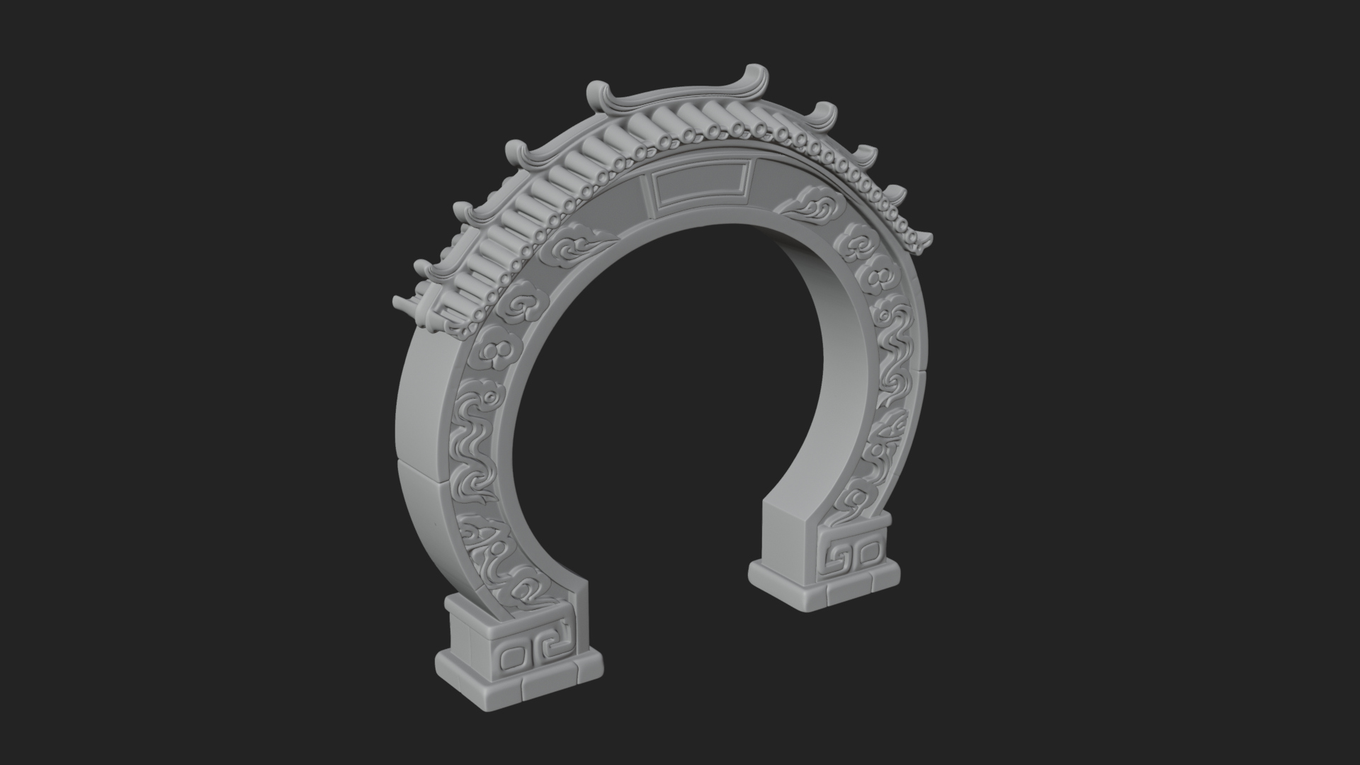 Cloud Scroll Arch Design 6 3D Print Model 3D Model