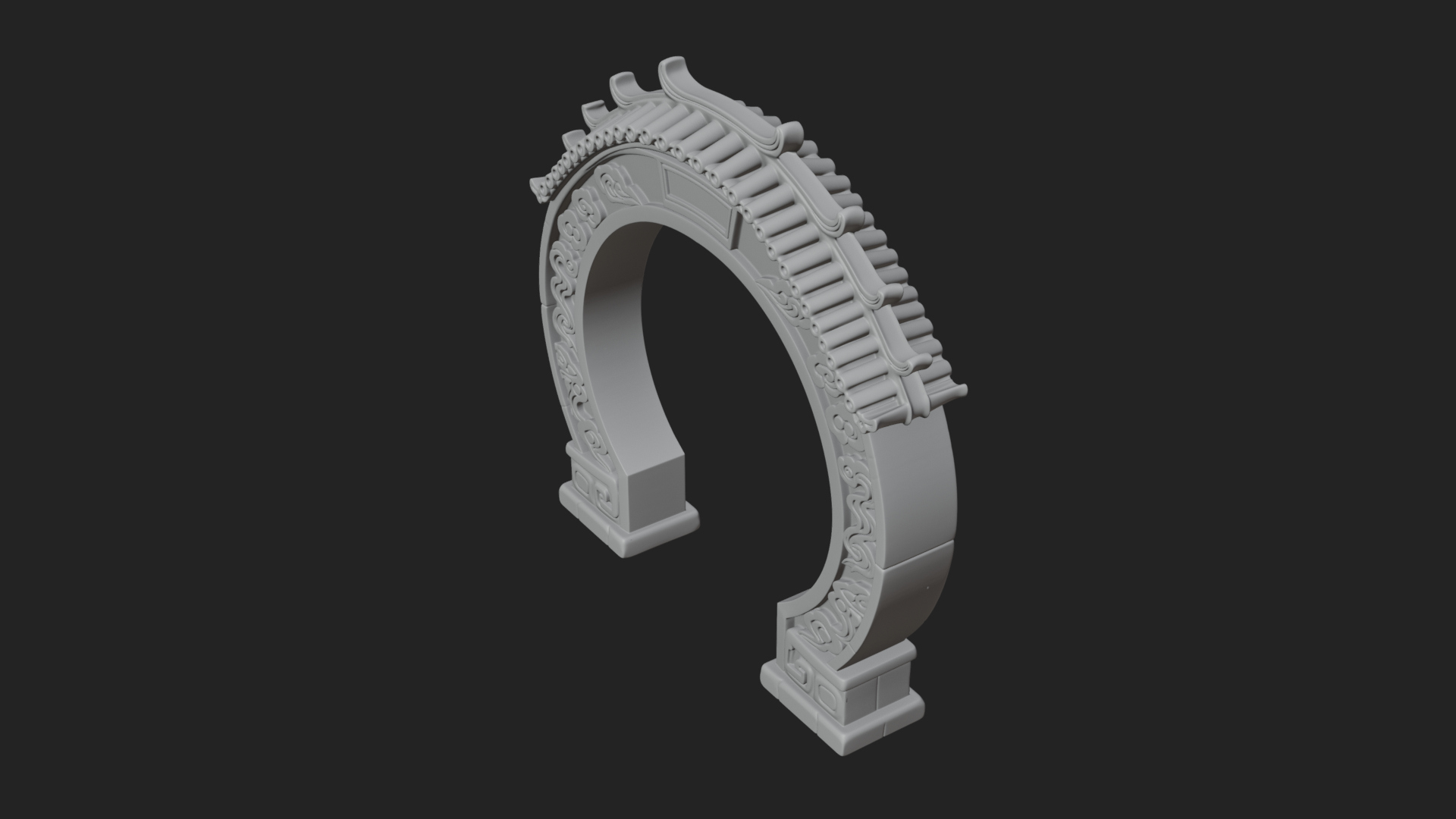 Cloud Scroll Arch Design 6 3D Print Model 3D Model