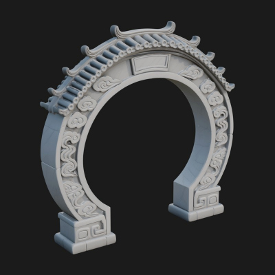 Cloud Scroll Arch Design 6 3D Print Model