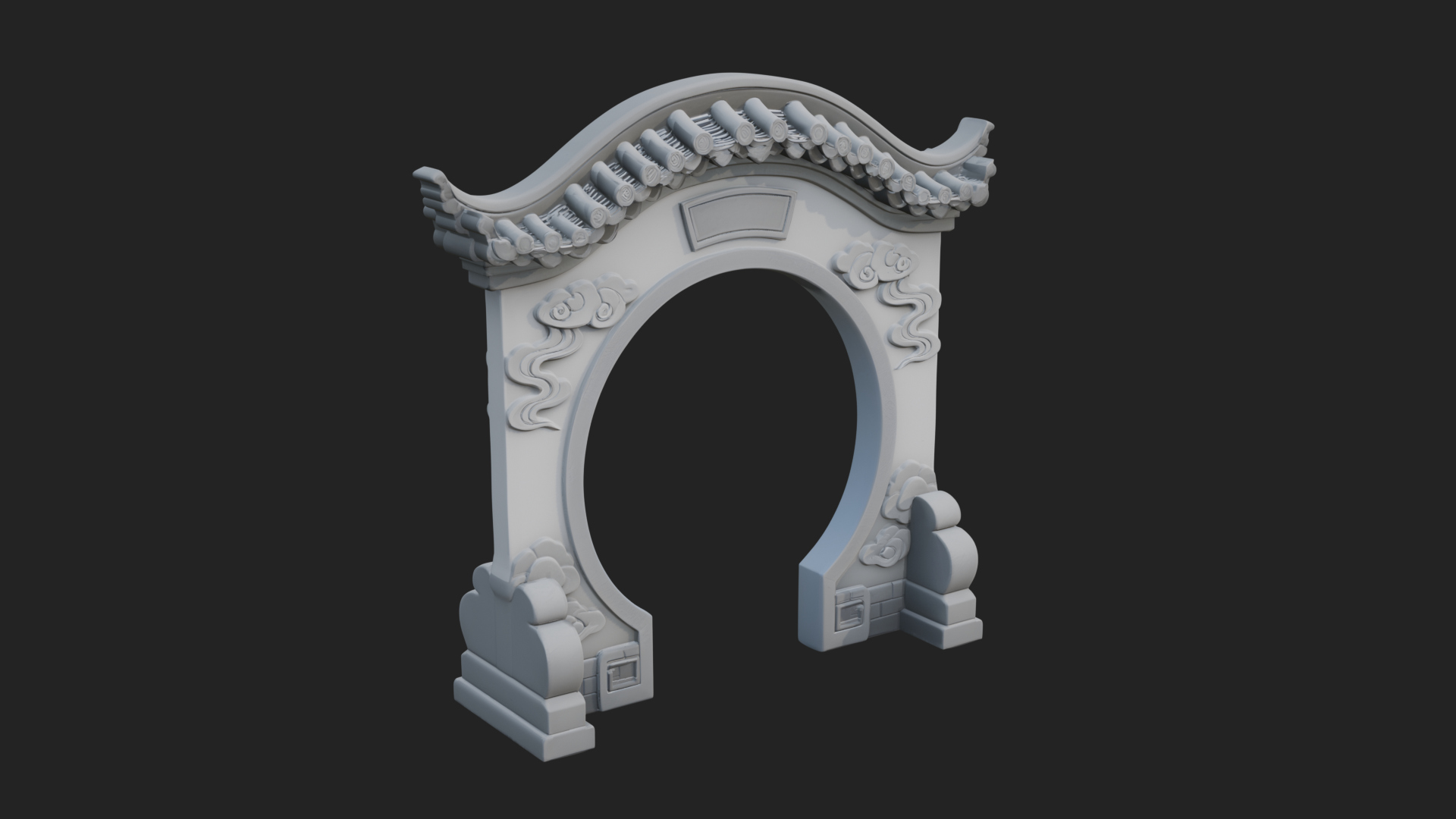Cloud Scroll Arch Design 7 3D Print Model 3D Model