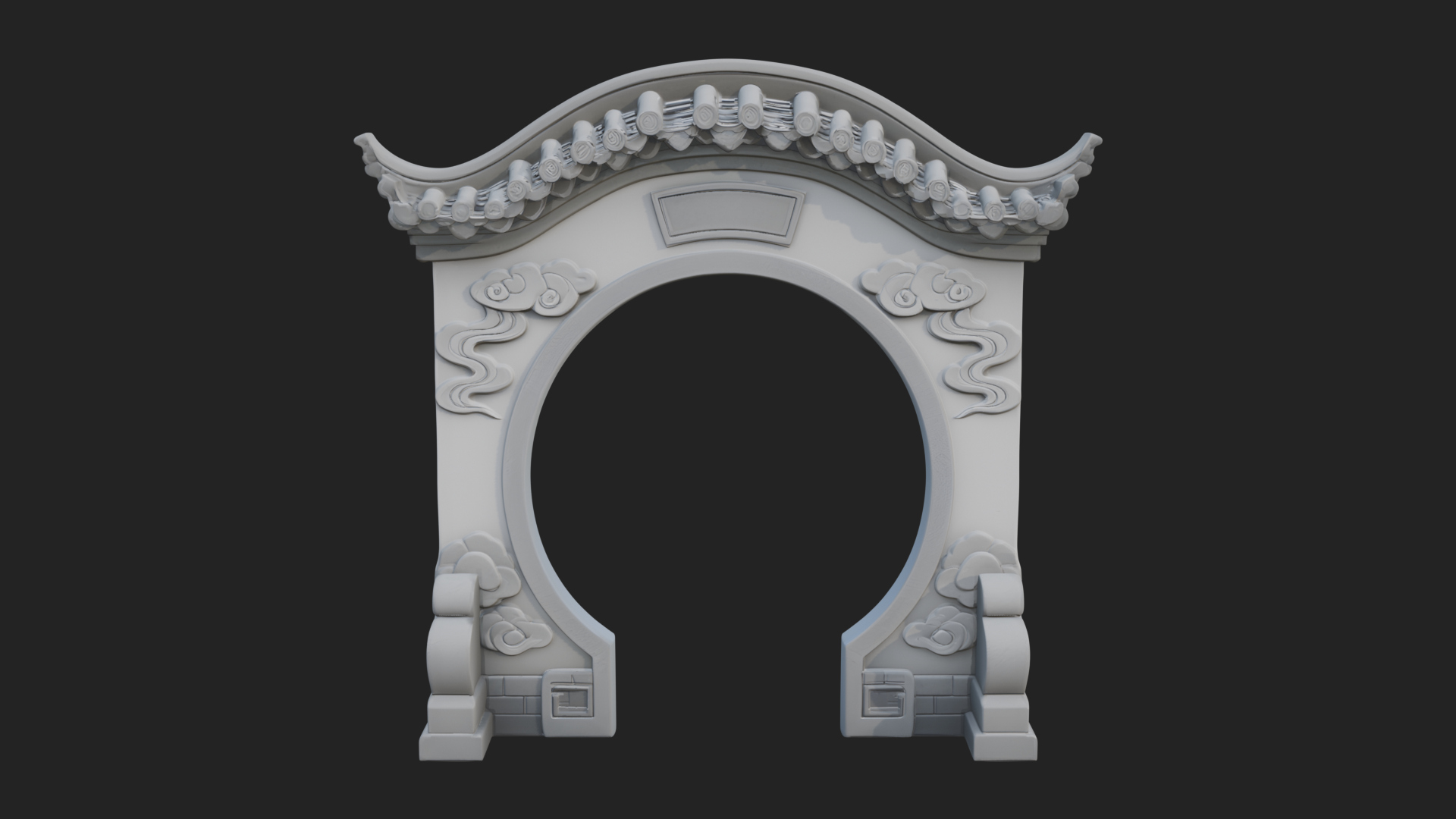 Cloud Scroll Arch Design 7 3D Print Model 3D Model