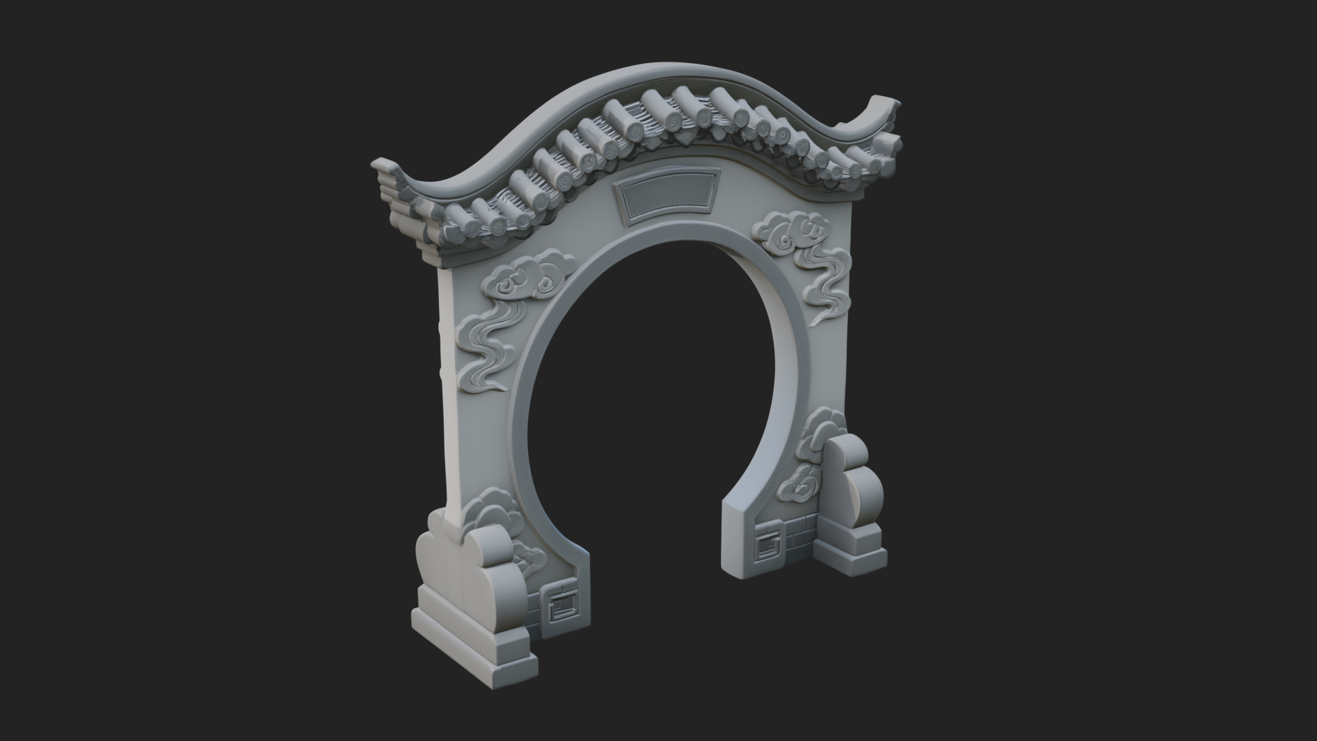 Cloud Scroll Arch Design 7 3D Print Model 3D Model