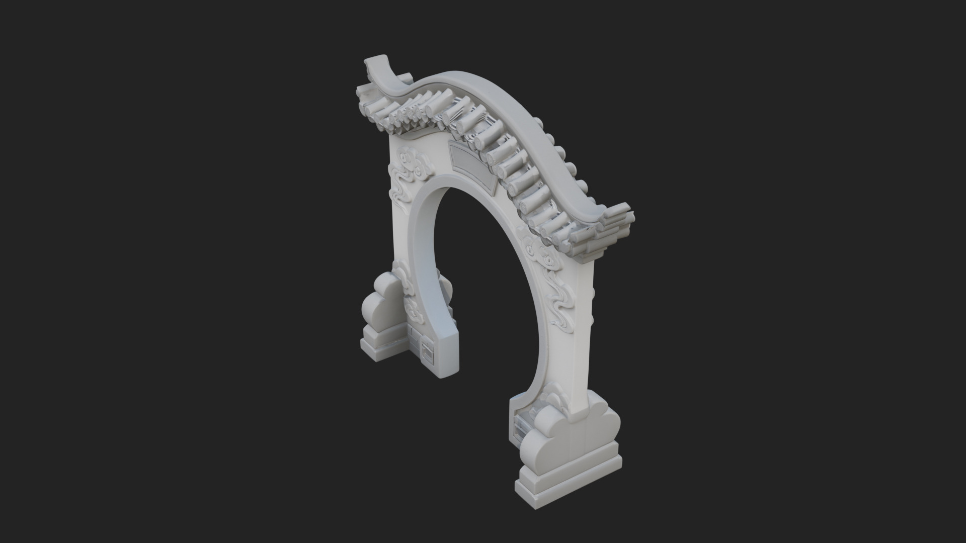 Cloud Scroll Arch Design 7 3D Print Model 3D Model