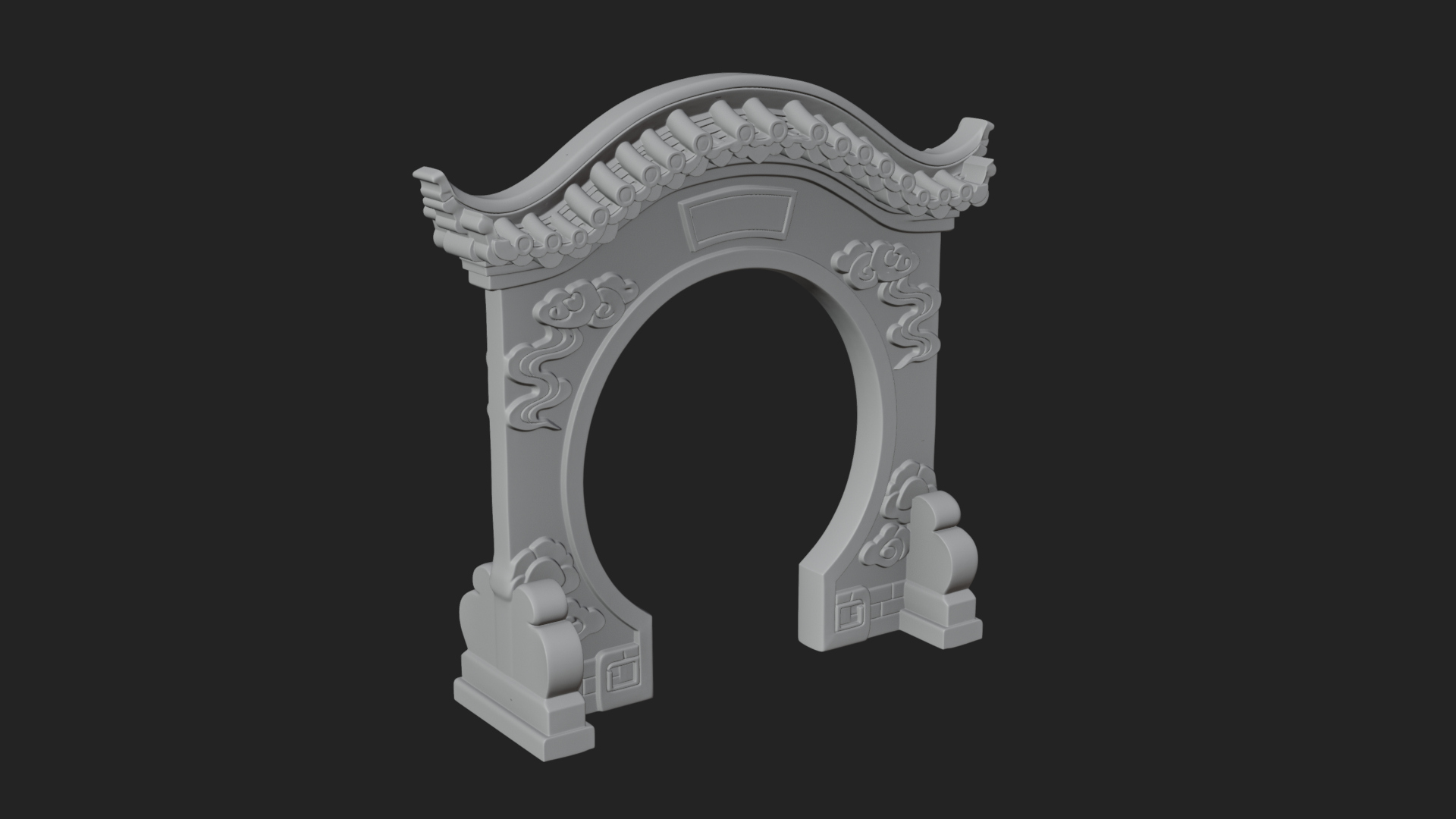 Cloud Scroll Arch Design 7 3D Print Model 3D Model
