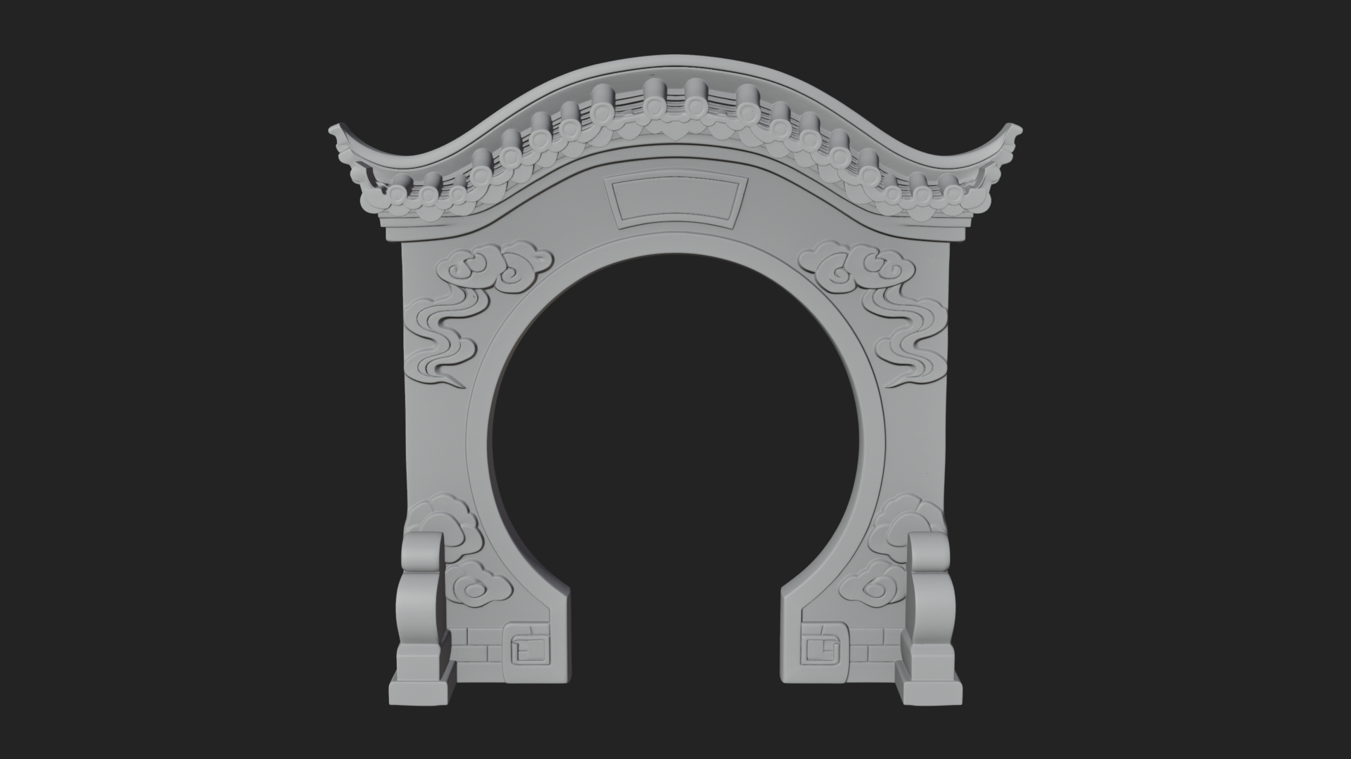 Cloud Scroll Arch Design 7 3D Print Model 3D Model