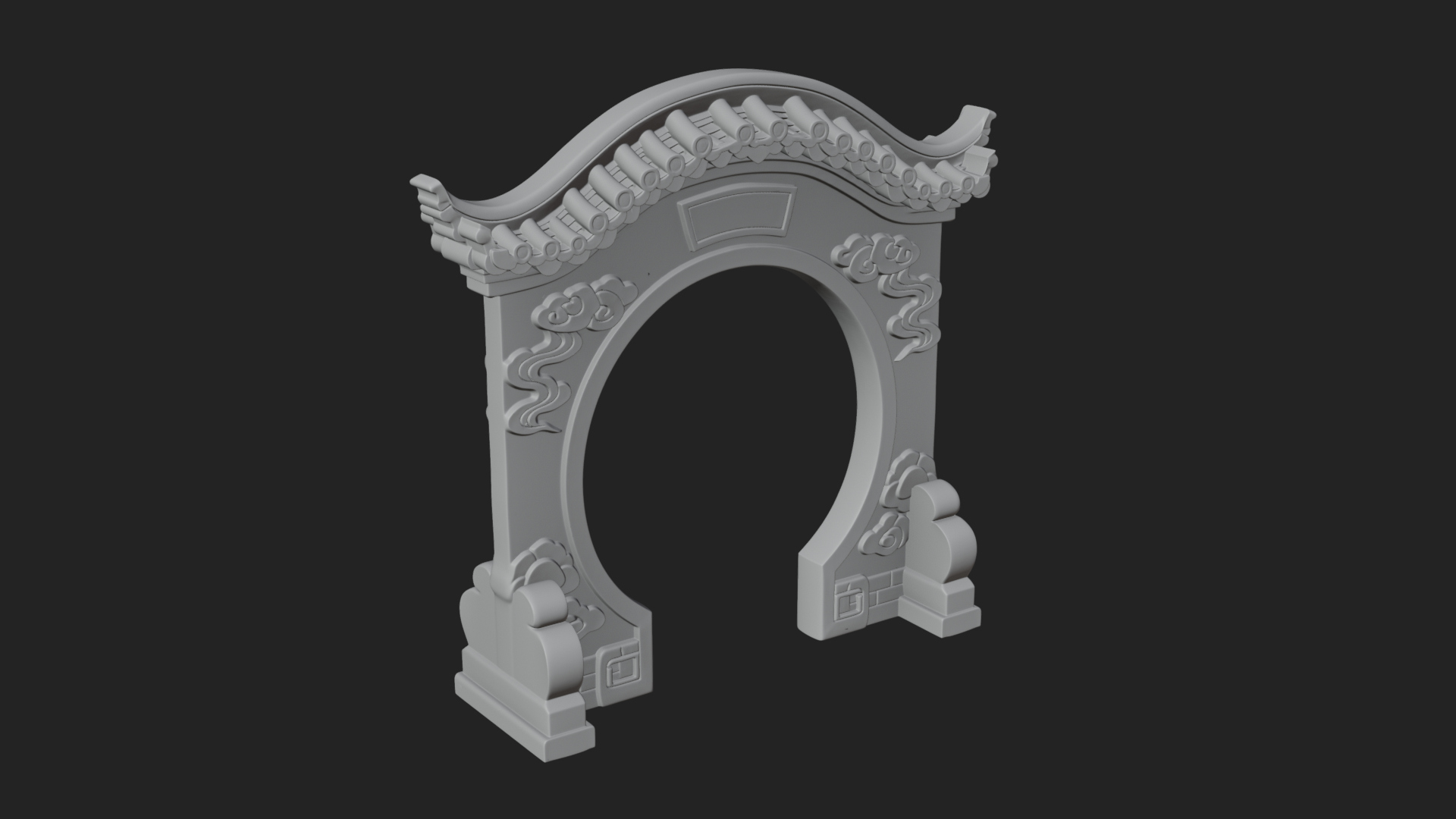 Cloud Scroll Arch Design 7 3D Print Model 3D Model