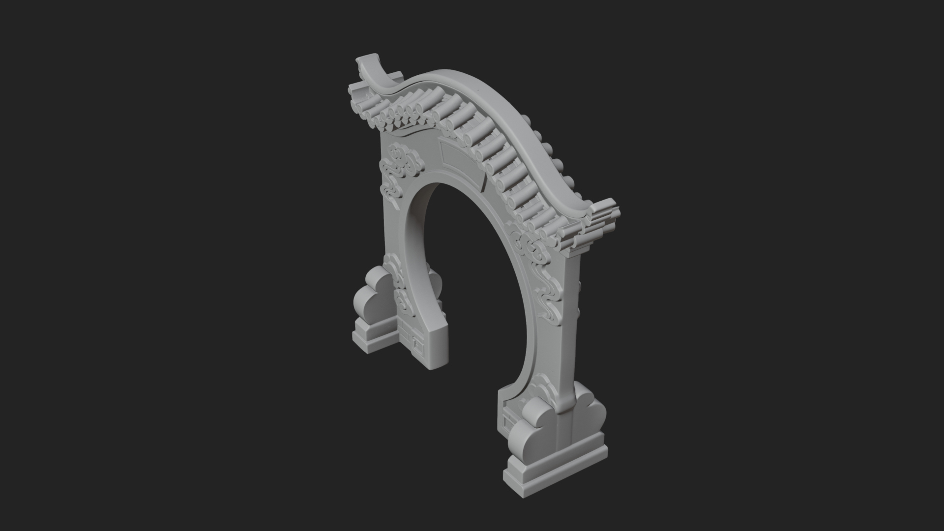 Cloud Scroll Arch Design 7 3D Print Model 3D Model