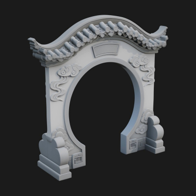 Cloud Scroll Arch Design 7 3D Print Model