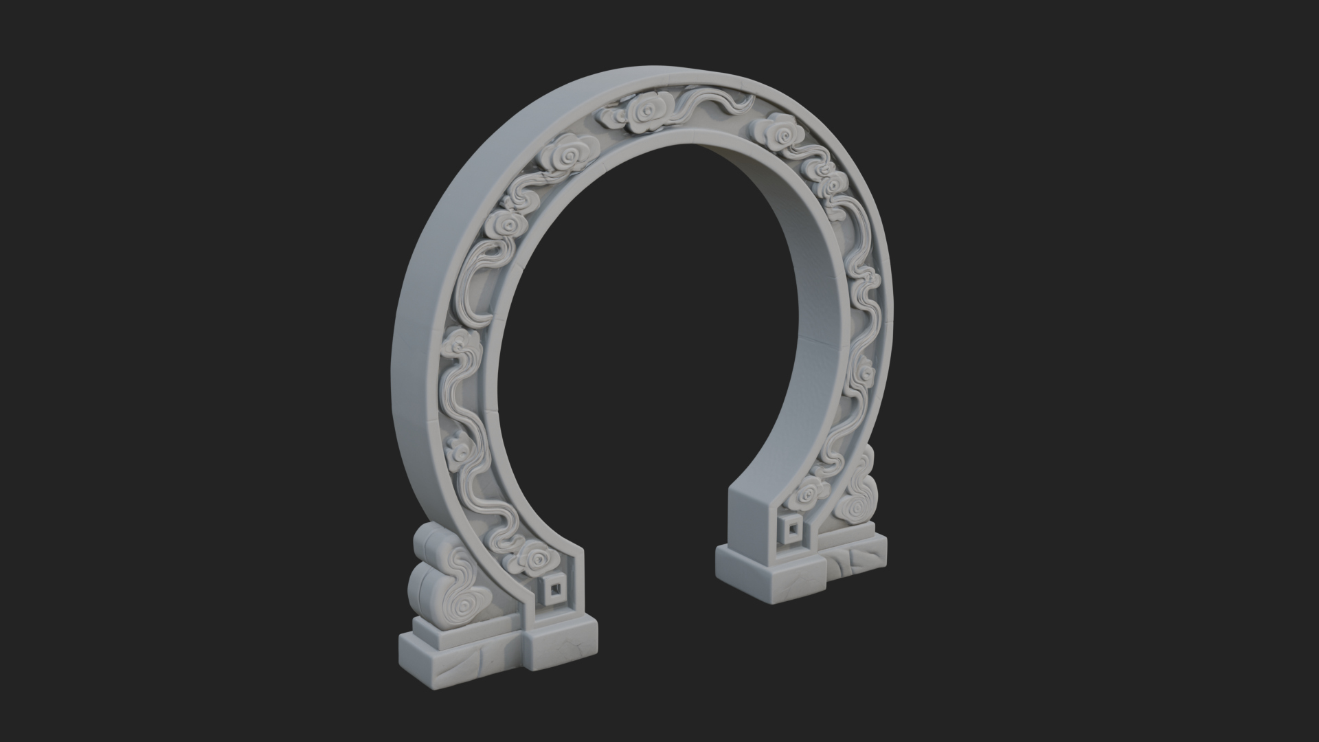 Cloud Scroll Arch Design 8 3D Print Model 3D Model