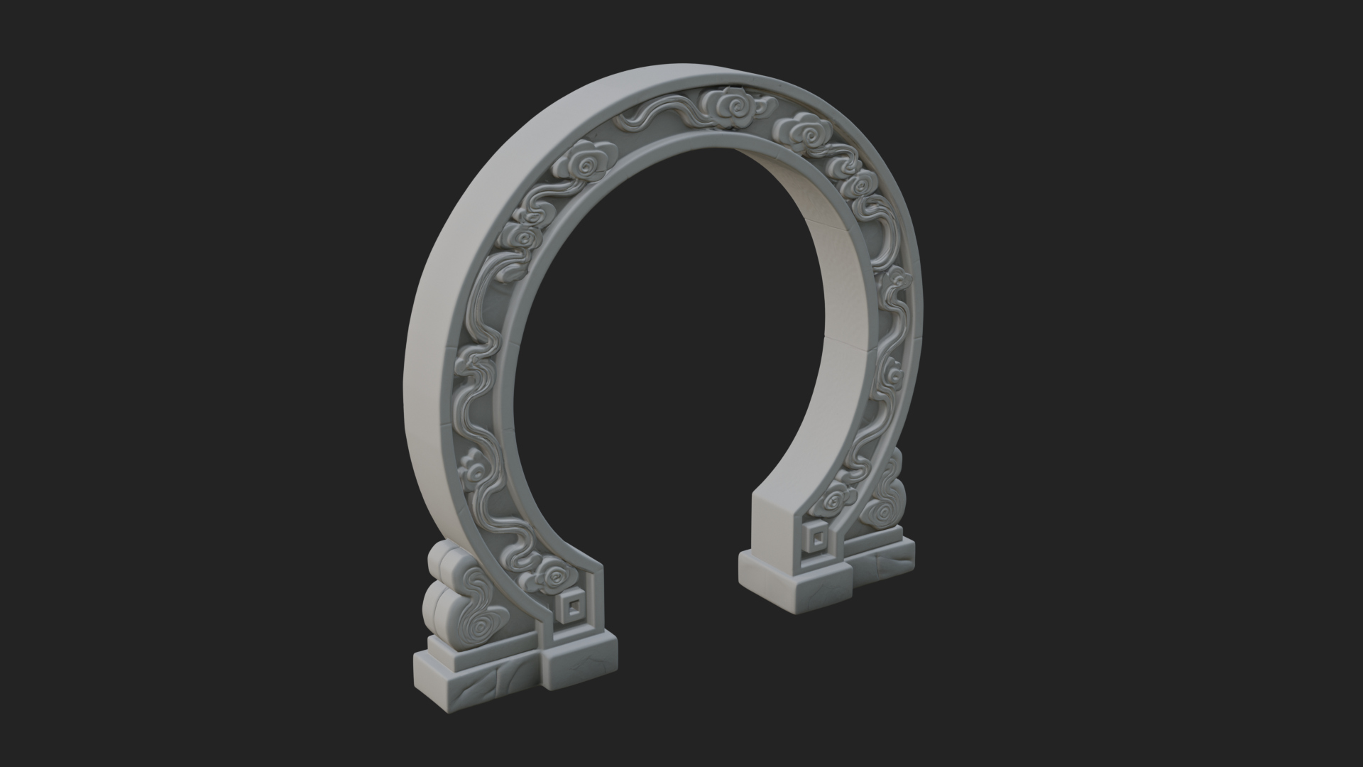 Cloud Scroll Arch Design 8 3D Print Model 3D Model