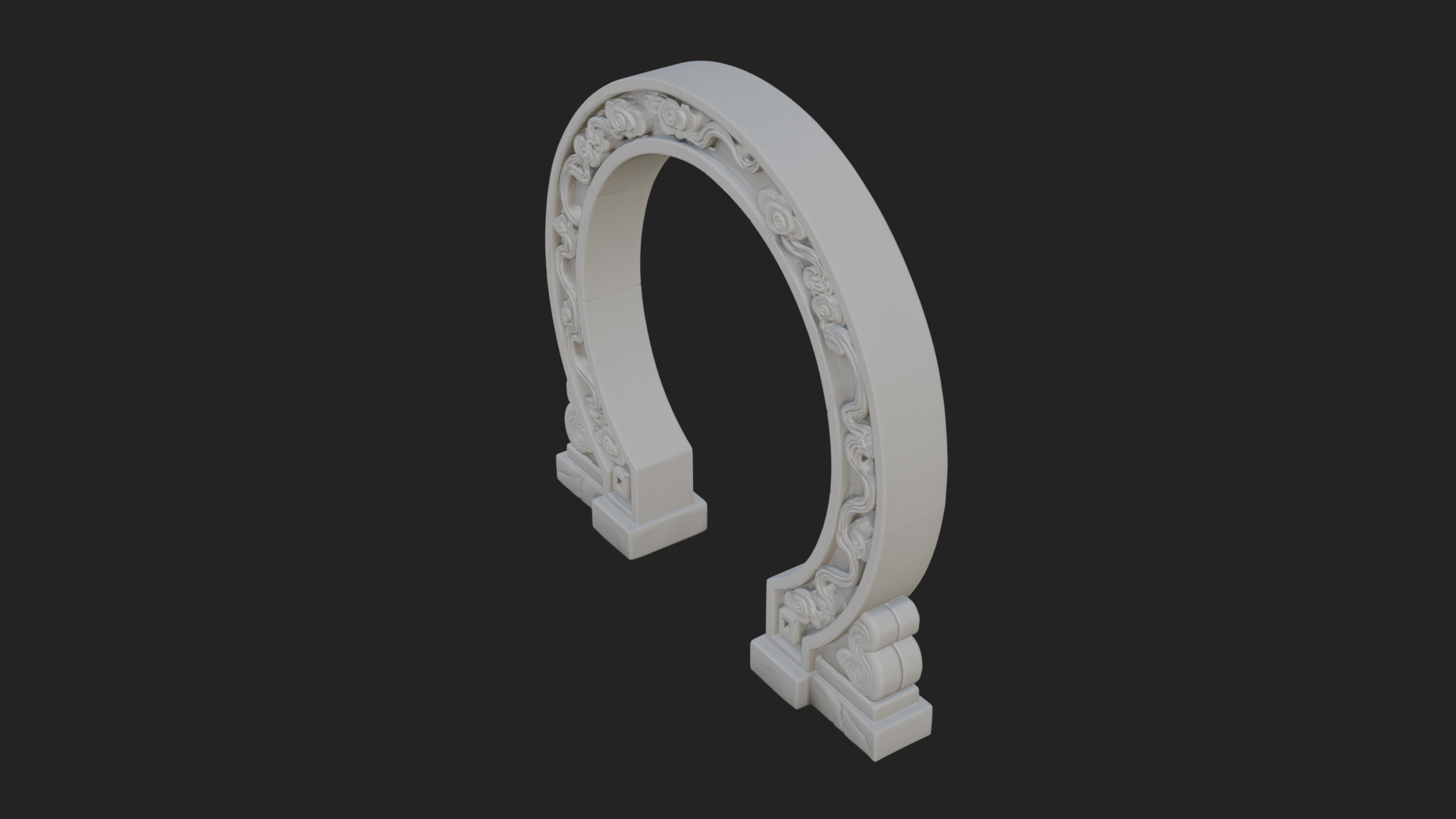 Cloud Scroll Arch Design 8 3D Print Model 3D Model