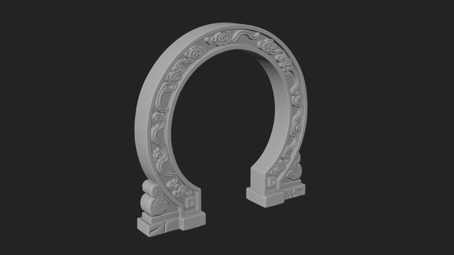Cloud Scroll Arch Design 8 3D Print Model 3D Model