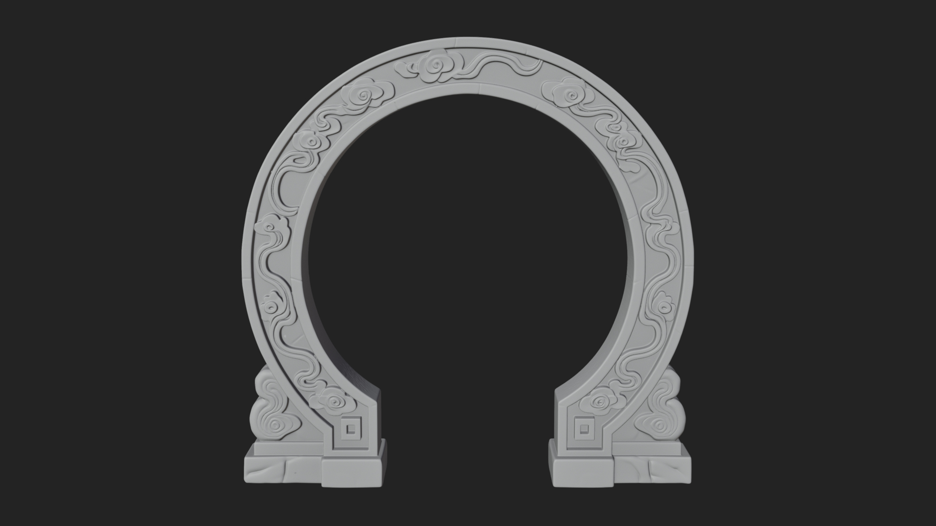 Cloud Scroll Arch Design 8 3D Print Model 3D Model
