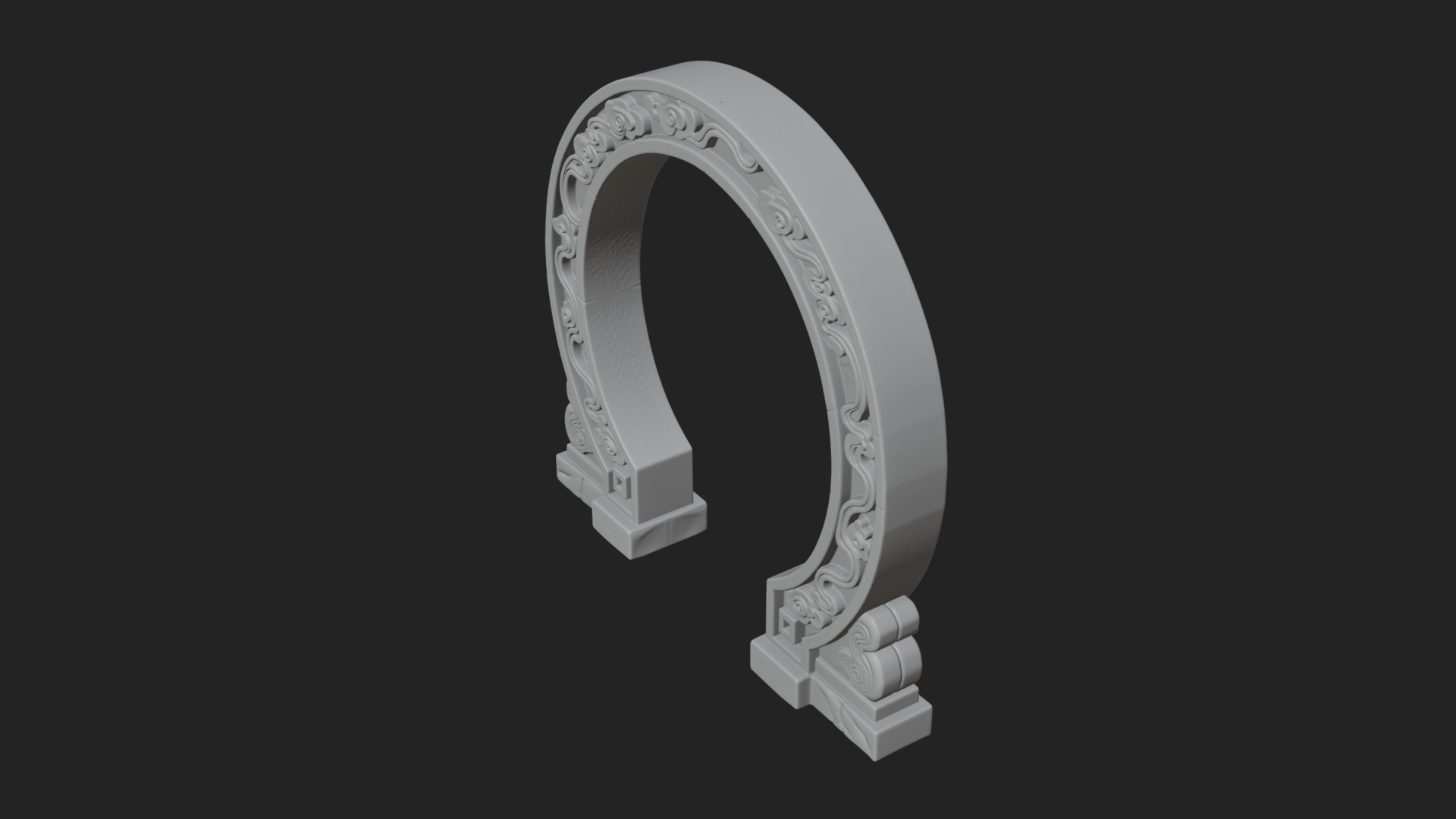 Cloud Scroll Arch Design 8 3D Print Model 3D Model