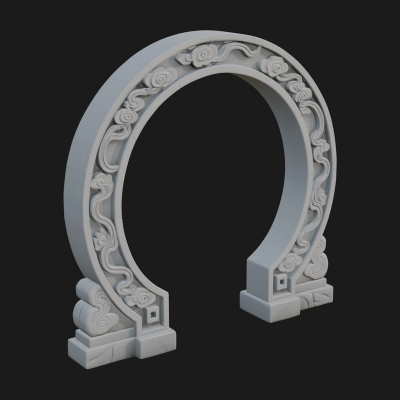 Cloud Scroll Arch Design 8 3D Print Model