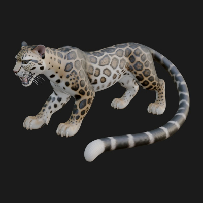 Clouded Leopard Statue Design 1 3D Print Model