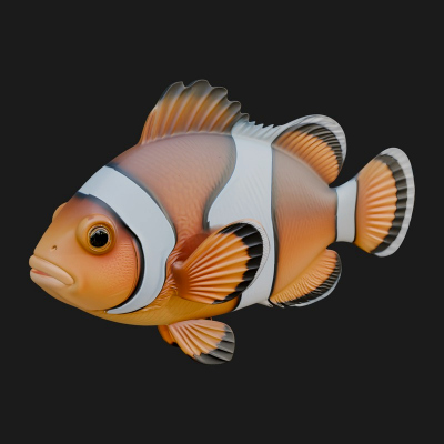 Clownfish Statue Design 2 3D Print Model