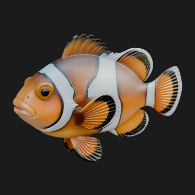Clownfish Statue Design 4 3D Print Model