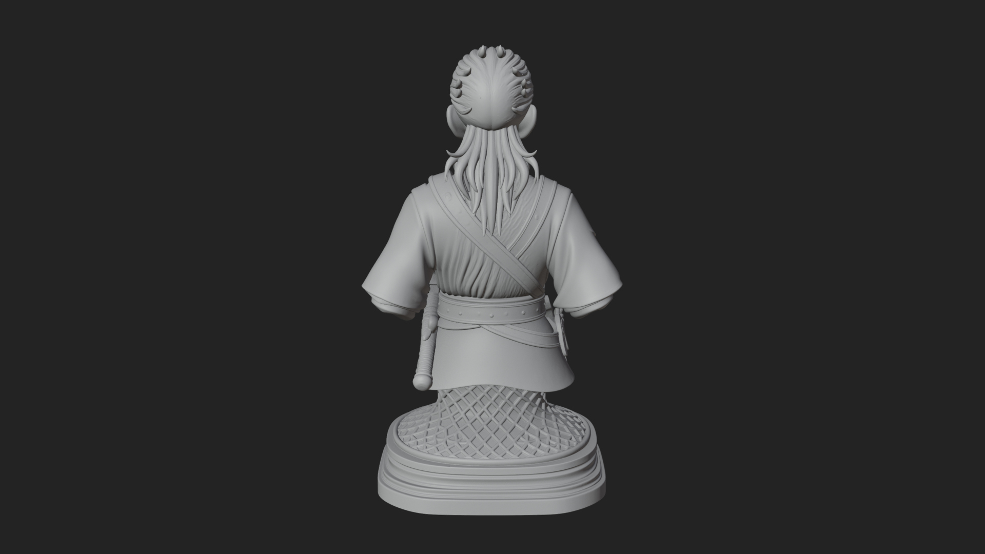 Coat Wearing Swordsman Bust Design 10 3D Print Model 3D Model