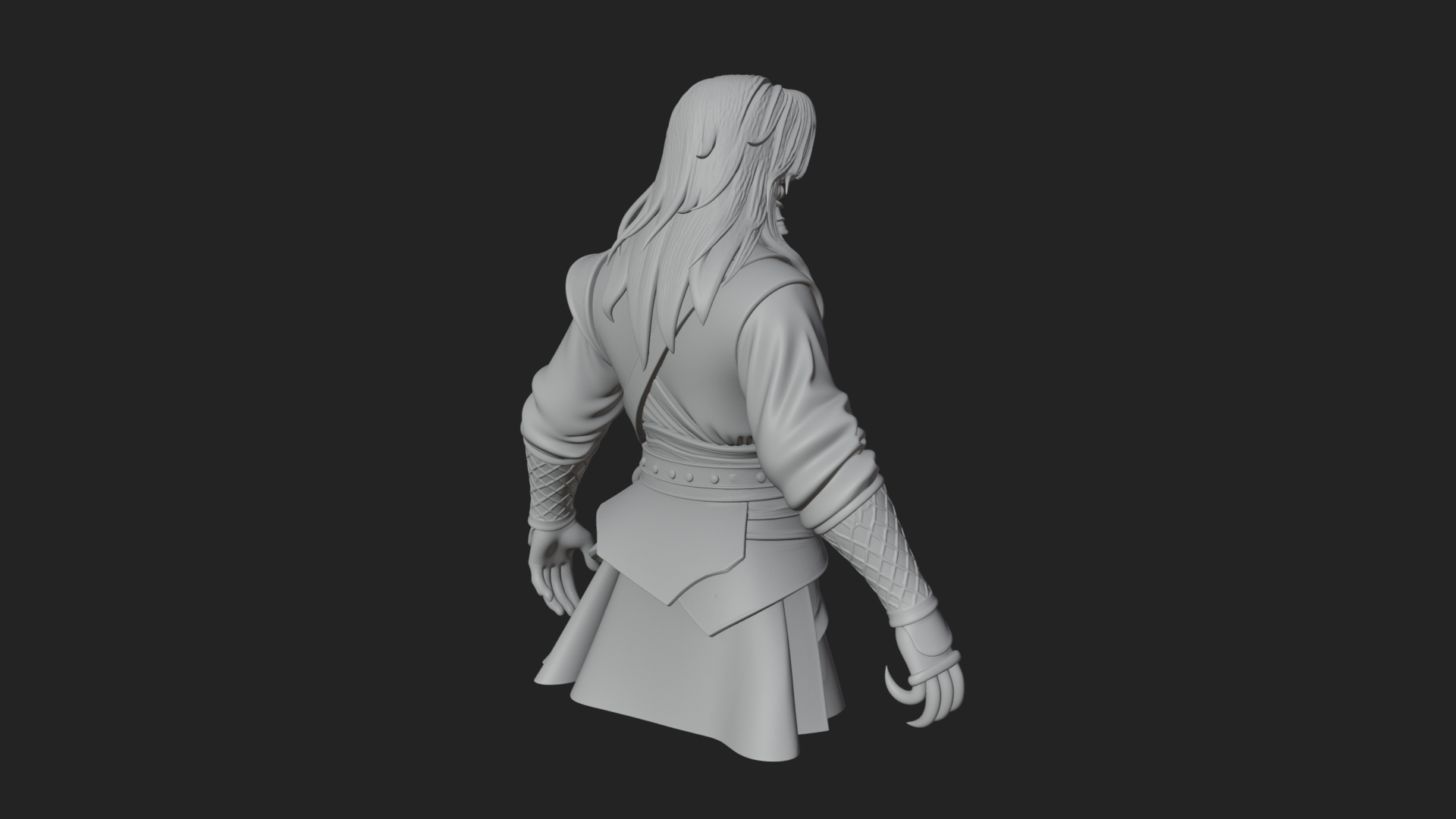 Coat Wearing Swordsman Bust Design 13 3D Print Model 3D Model
