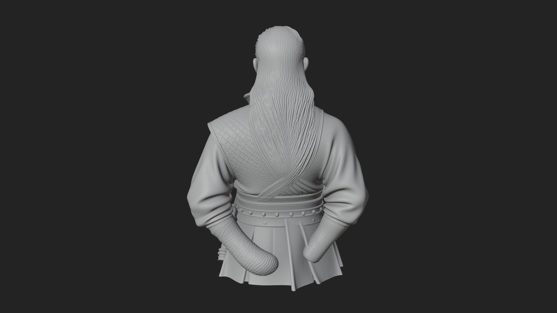 Coat Wearing Swordsman Bust Design 17 3D Print Model 3D Model