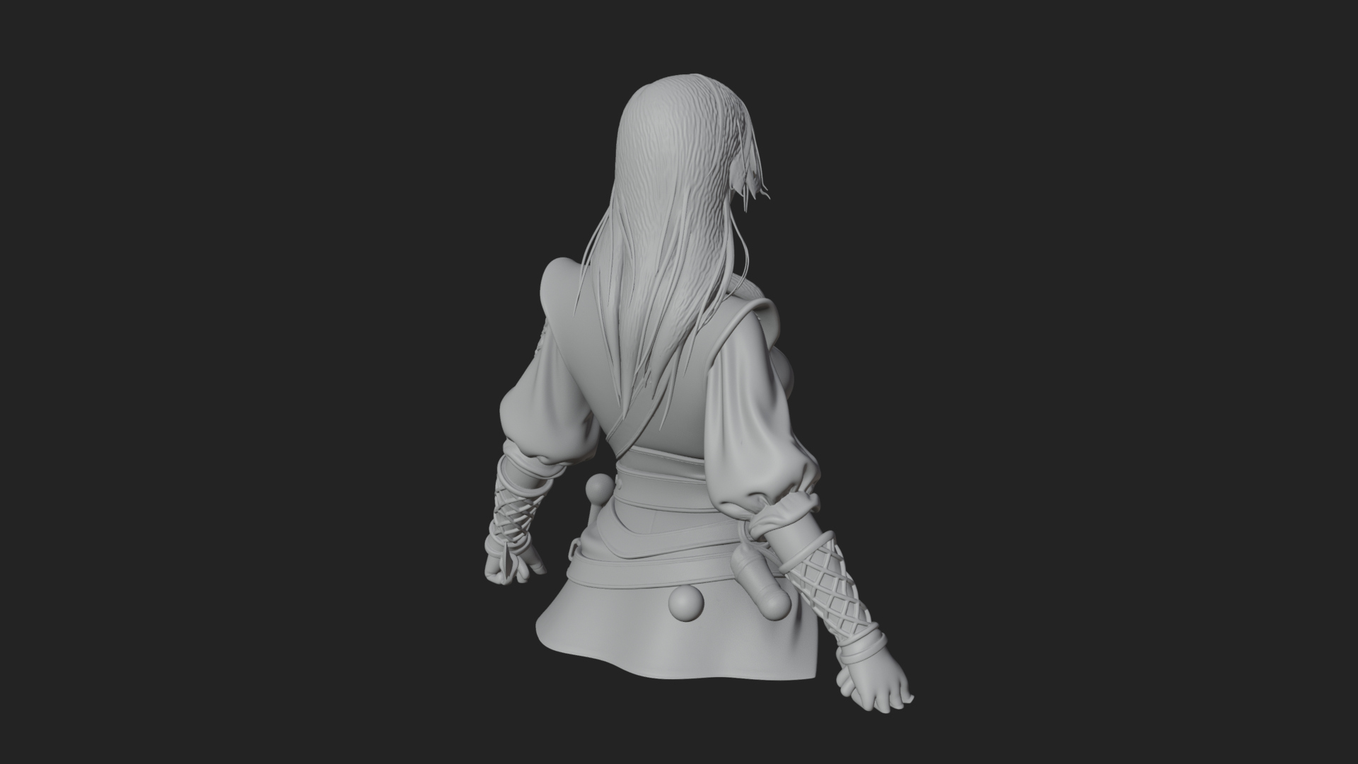 Coated Dagger Woman Bust Design 2 3D Print Model 3D Model