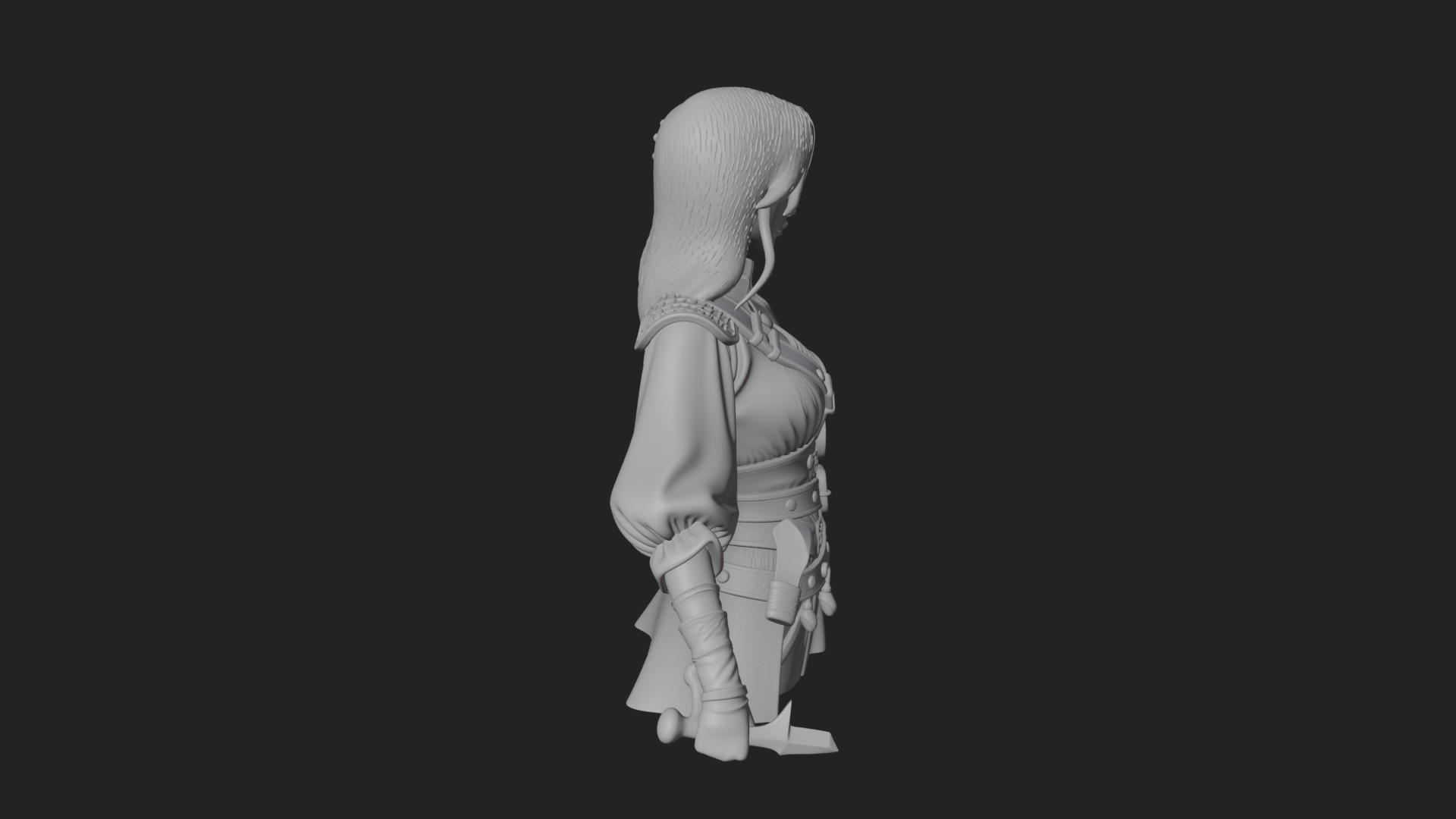 Coated Dagger Woman Bust Design 3 3D Print Model 3D Model