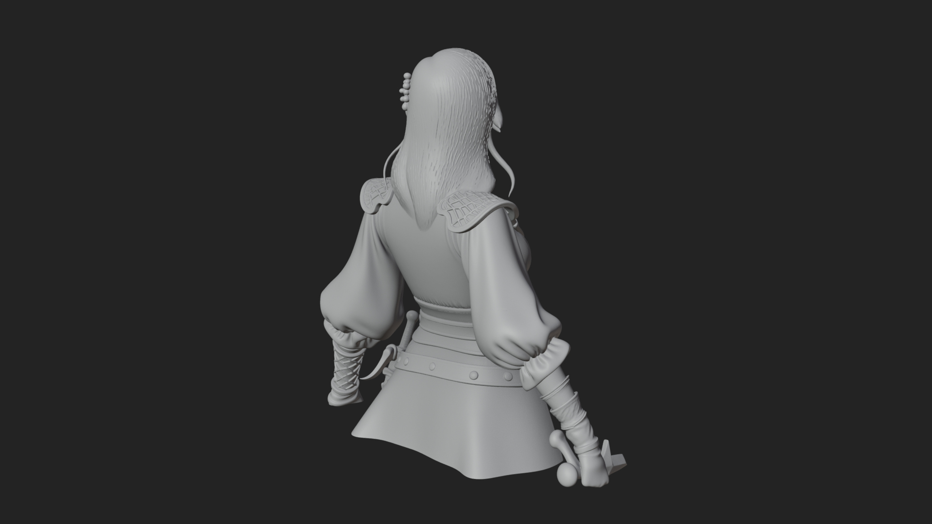 Coated Dagger Woman Bust Design 3 3D Print Model 3D Model