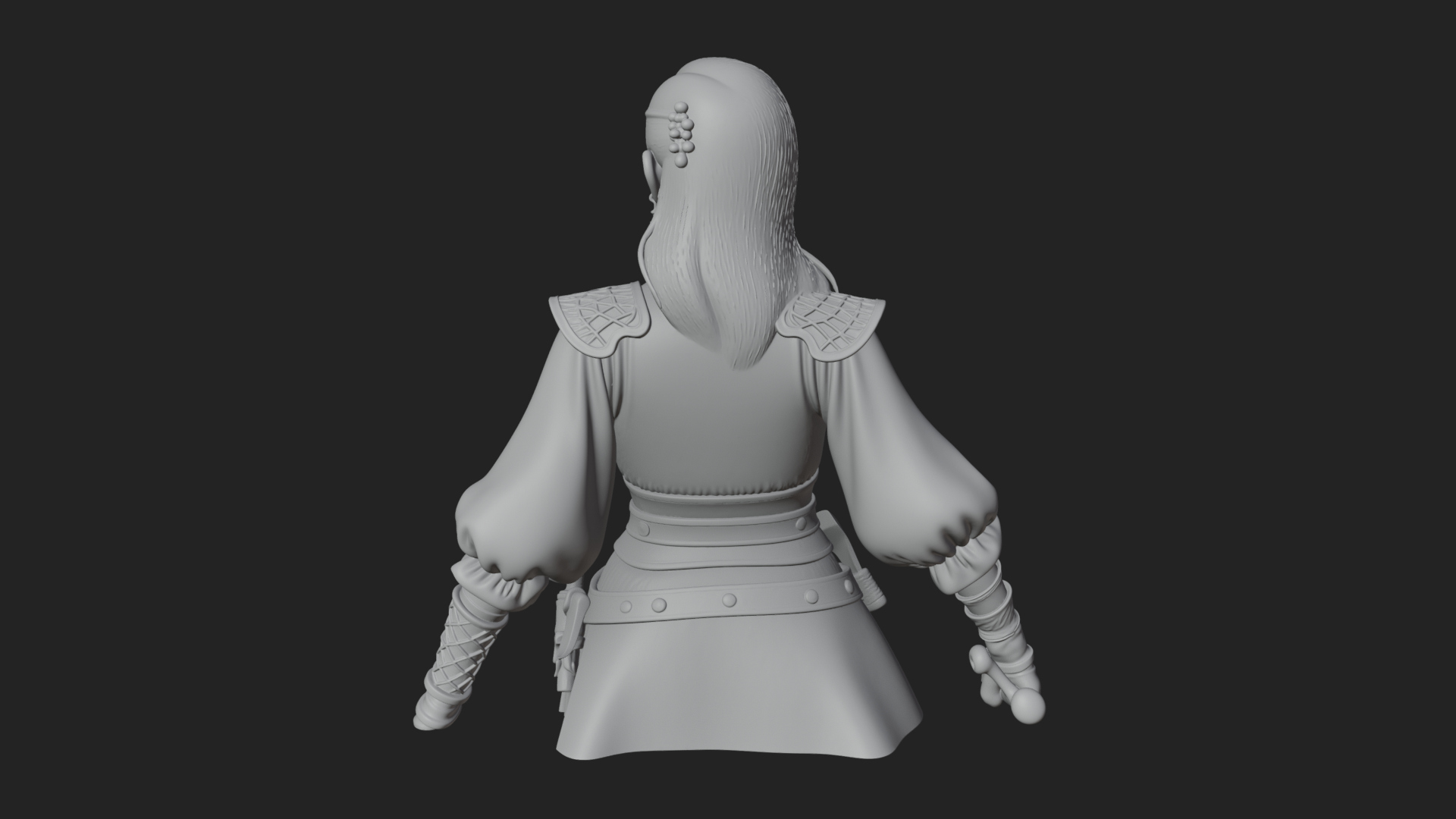 Coated Dagger Woman Bust Design 3 3D Print Model 3D Model