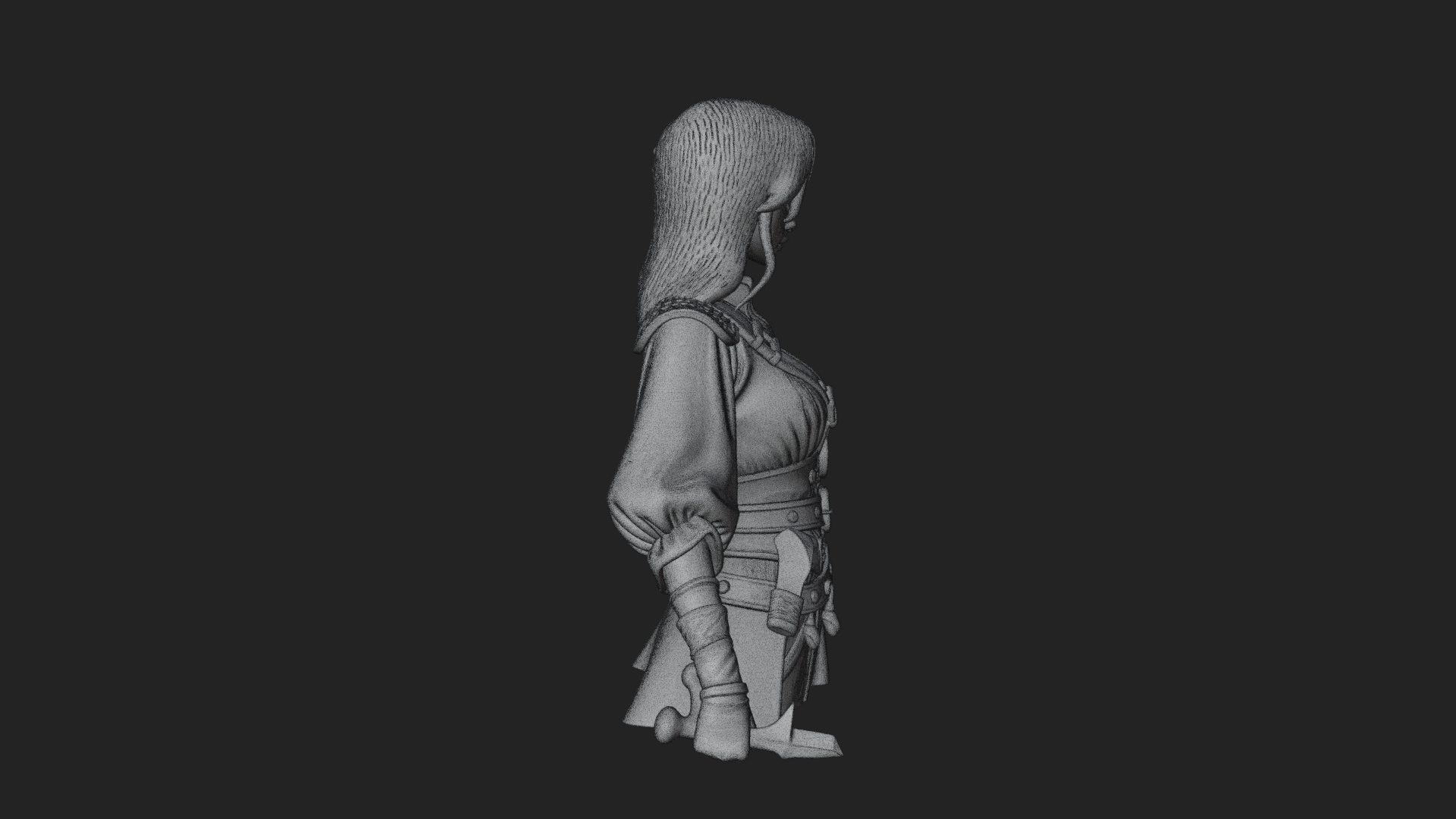 Coated Dagger Woman Bust Design 3 3D Print Model 3D Model