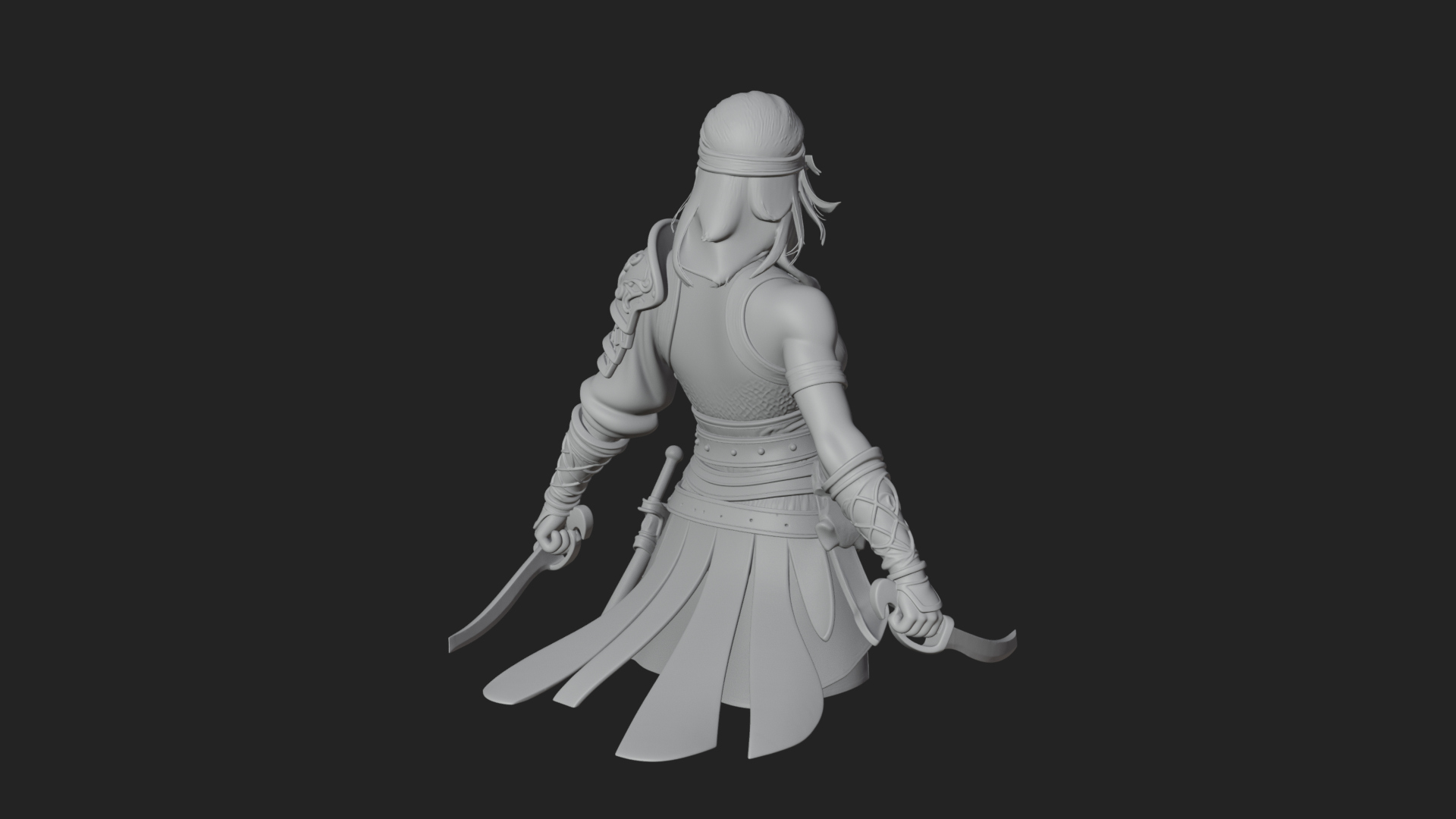 Coated Dagger Woman Bust Design 5 3D Print Model 3D Model